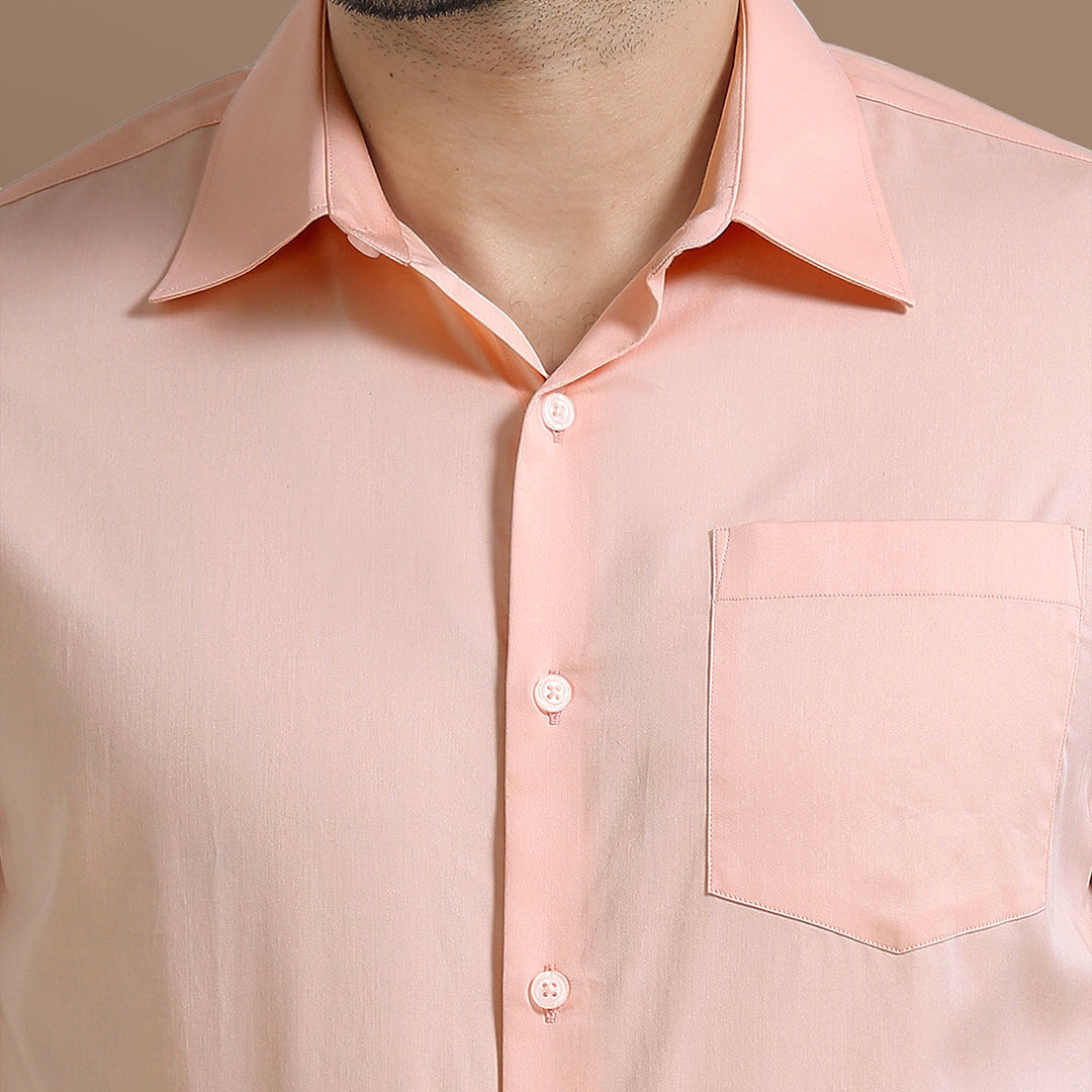Cambridge Giza Cotton Shirt In Peach Fuzz Cambridge Giza Cotton Shirt In Peach Fuzz