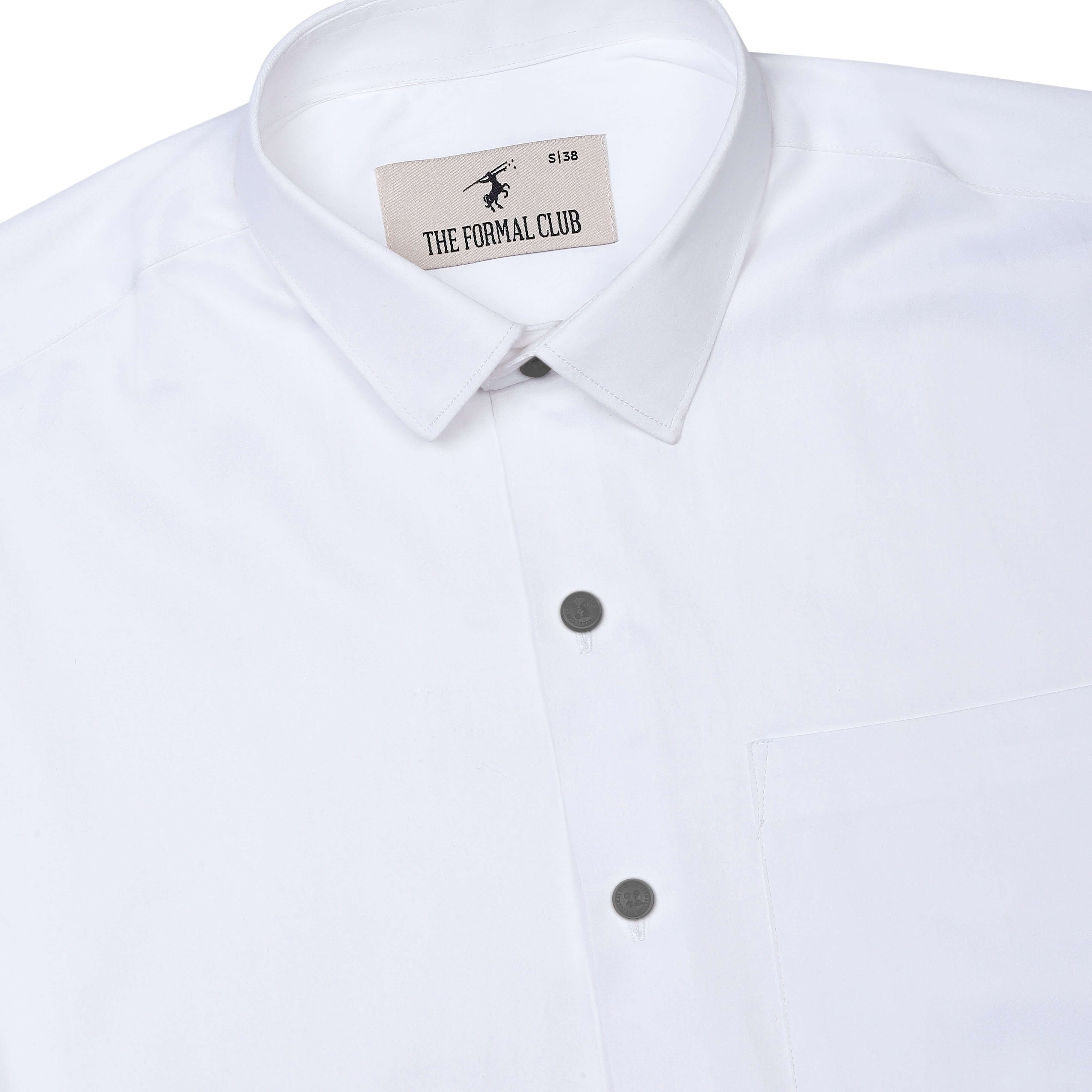 Sura Classic Full Sleeves Solid Shirt in White Full sleeves solid white shirt for men By TFC