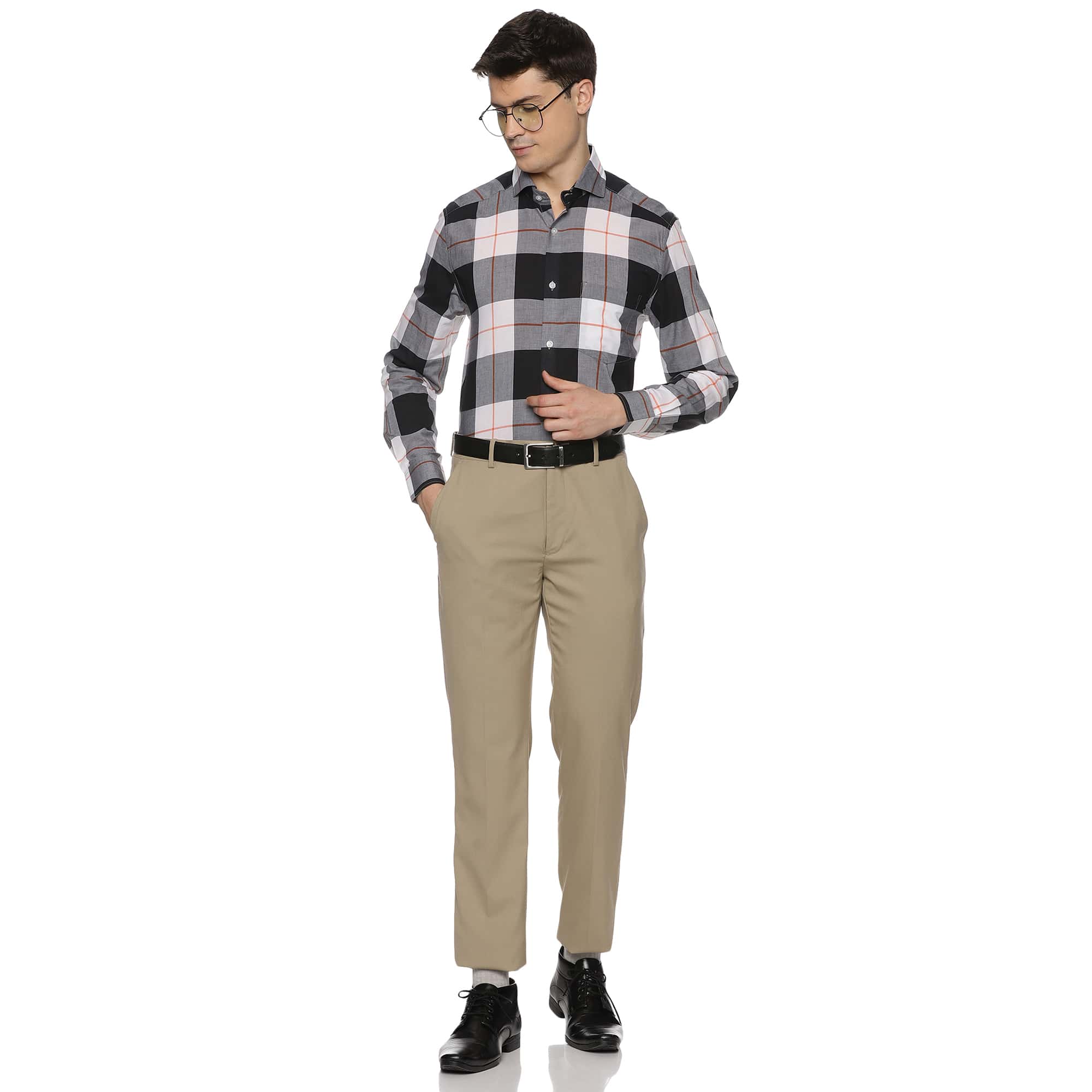 Maverick Cotton Check Shirt In White & Black Maverick Cotton Check Shirt In White & Black - The Formal Club