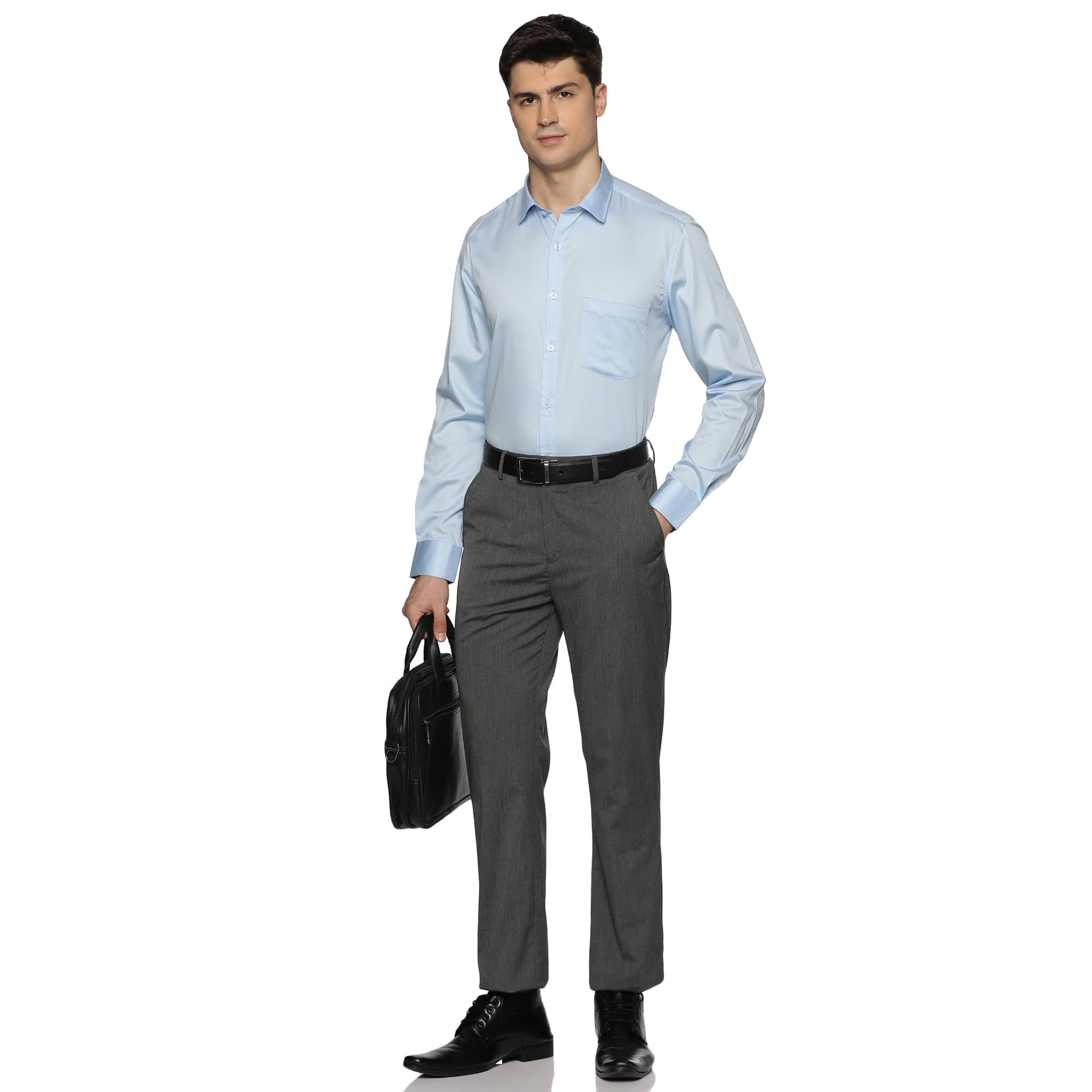 Swiss Finish Giza Cotton Shirt In Sky Blue Formal Sky Blue Shirt For Men By TFC