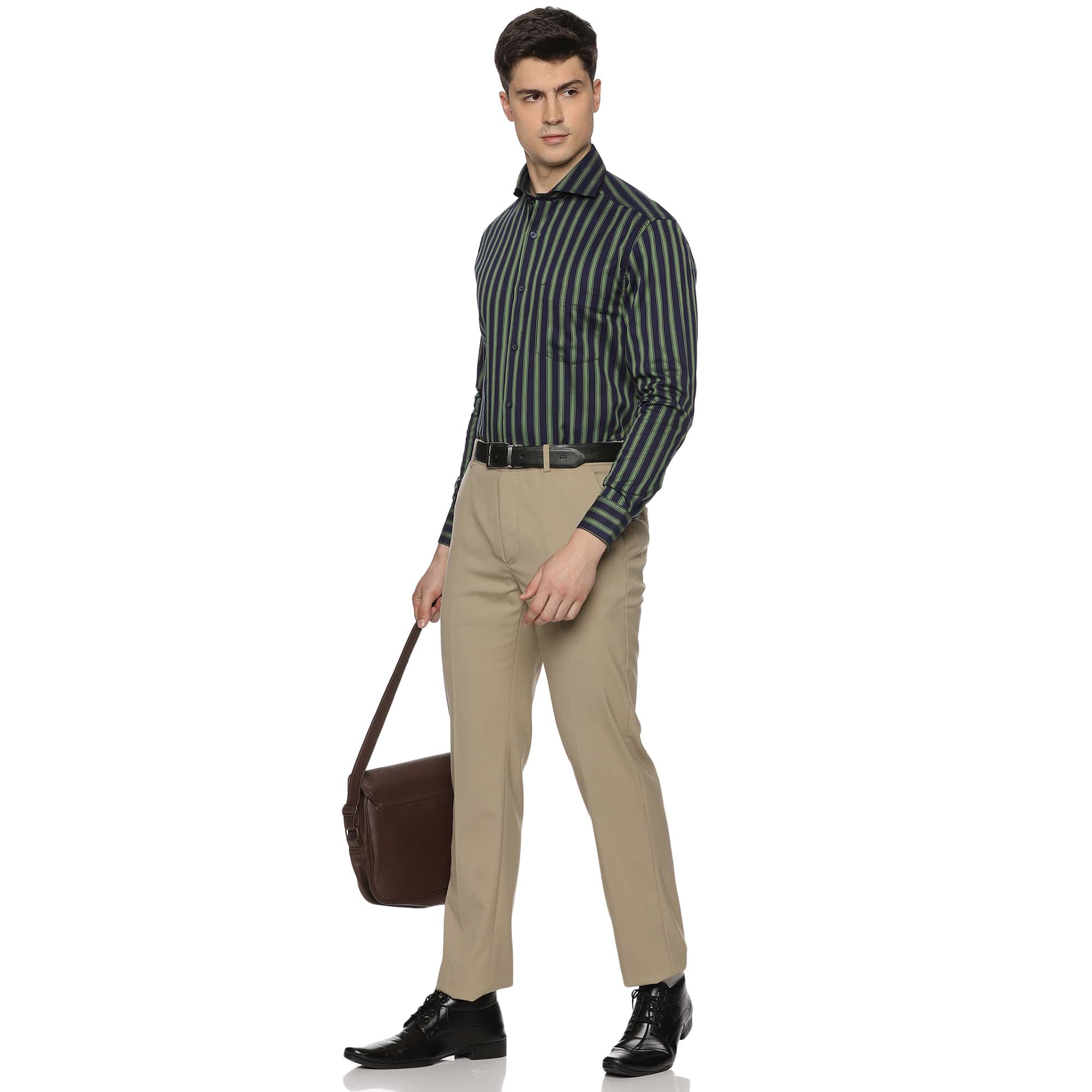 Rhythm Green Stripe Shirt In Navy Blue Rhythm Green Stripe Shirt In Navy Blue - The Formal Club