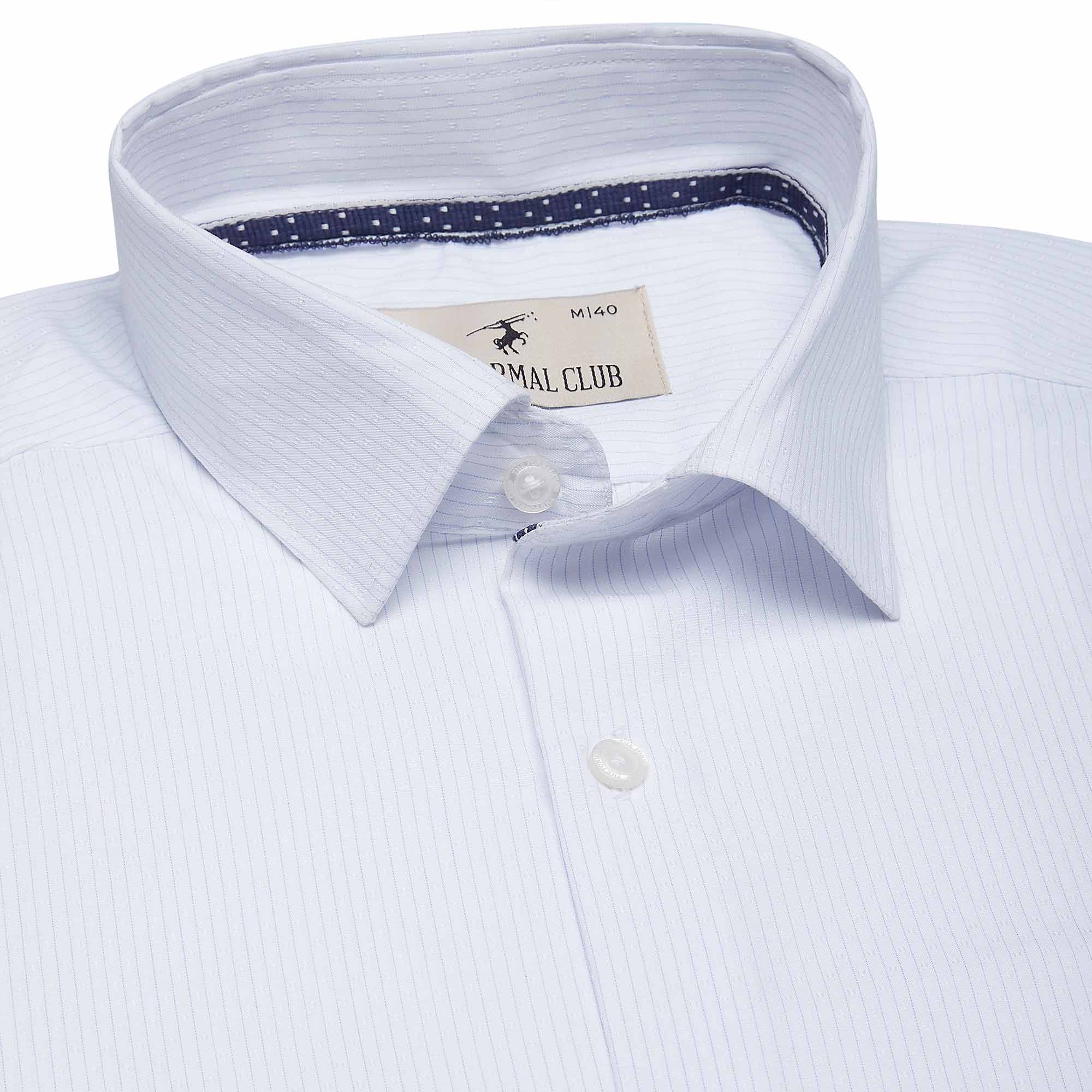 Blissful Cotton Stripe Shirt In White Blissful Cotton Stripe Shirt In White - The Formal Club