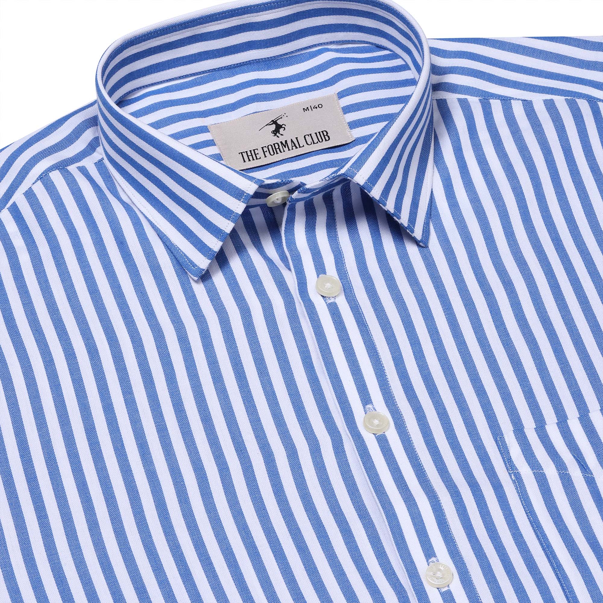 Skyline Stripe Shirt In Blue Smart Fit SKYLINE STRIPE SHIRT IN BLUE - The Formal Club
