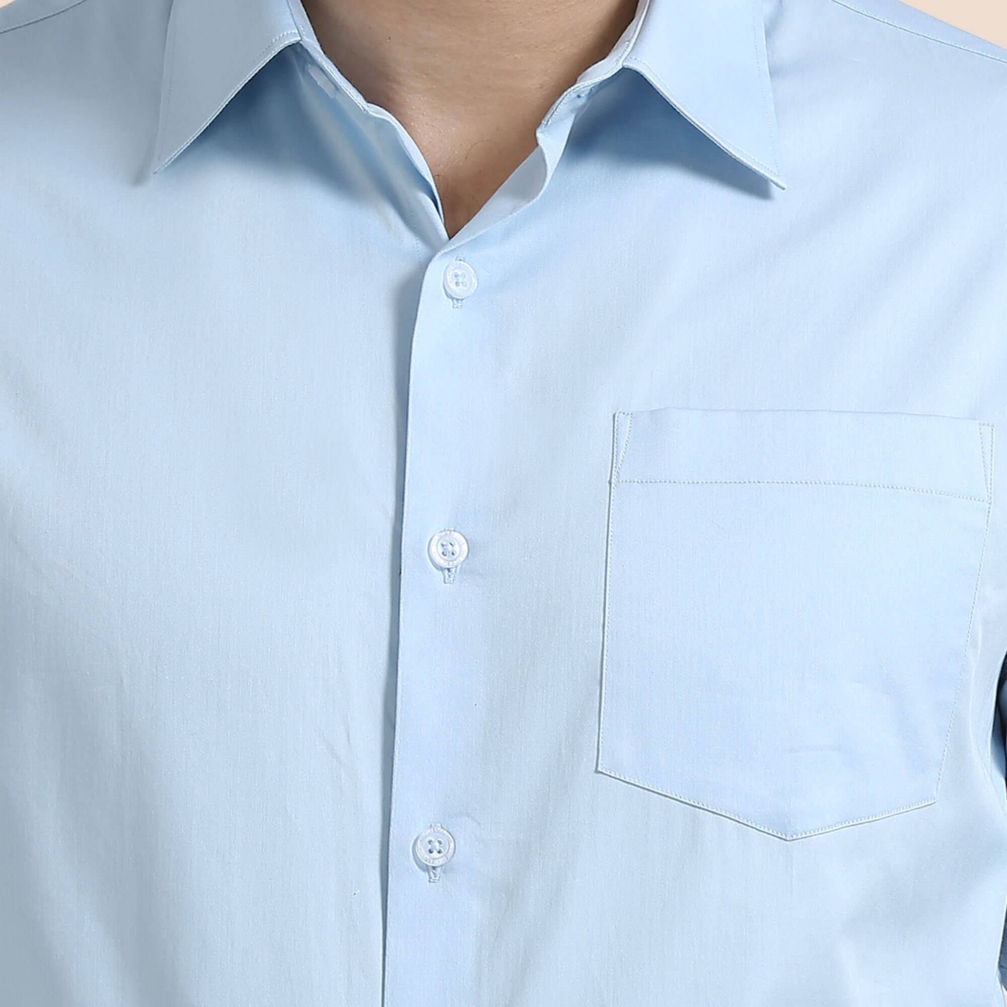 Cambridge Giza Cotton Shirt In Ice Blue Lustrous sateen weave shirt by TFC