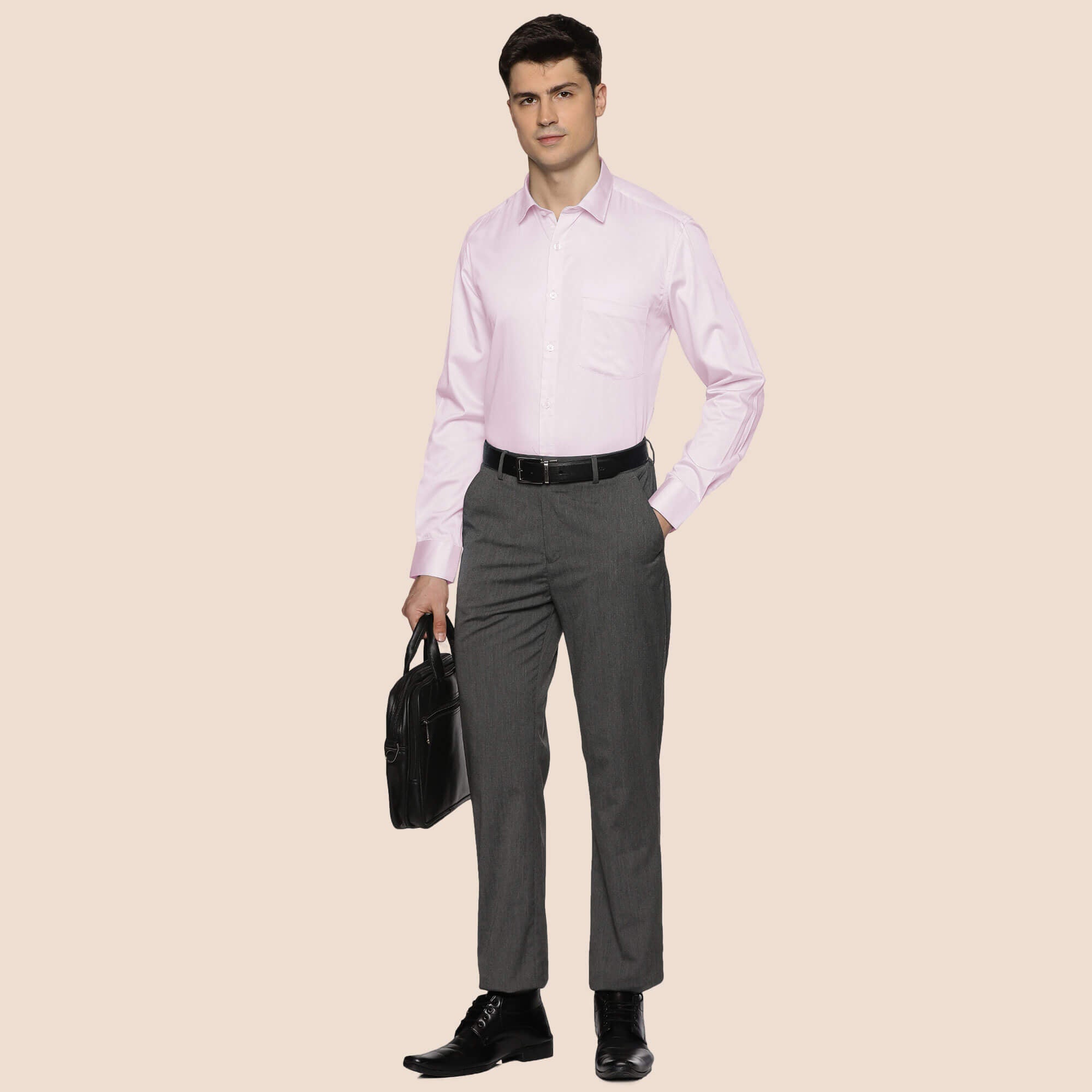 Swiss Finish Giza Cotton Shirt In Pastel Pink Premium Cotton Dress Shirt For Men By TFC