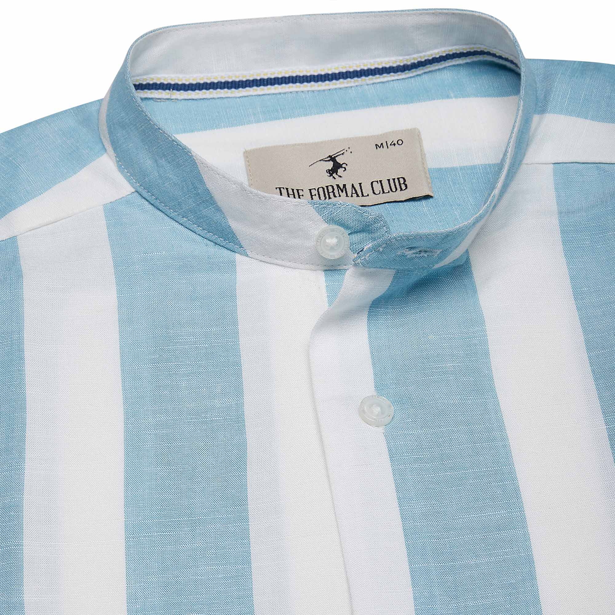 Luna Lenin Stripes Shirt In Blue & White - The Formal Club