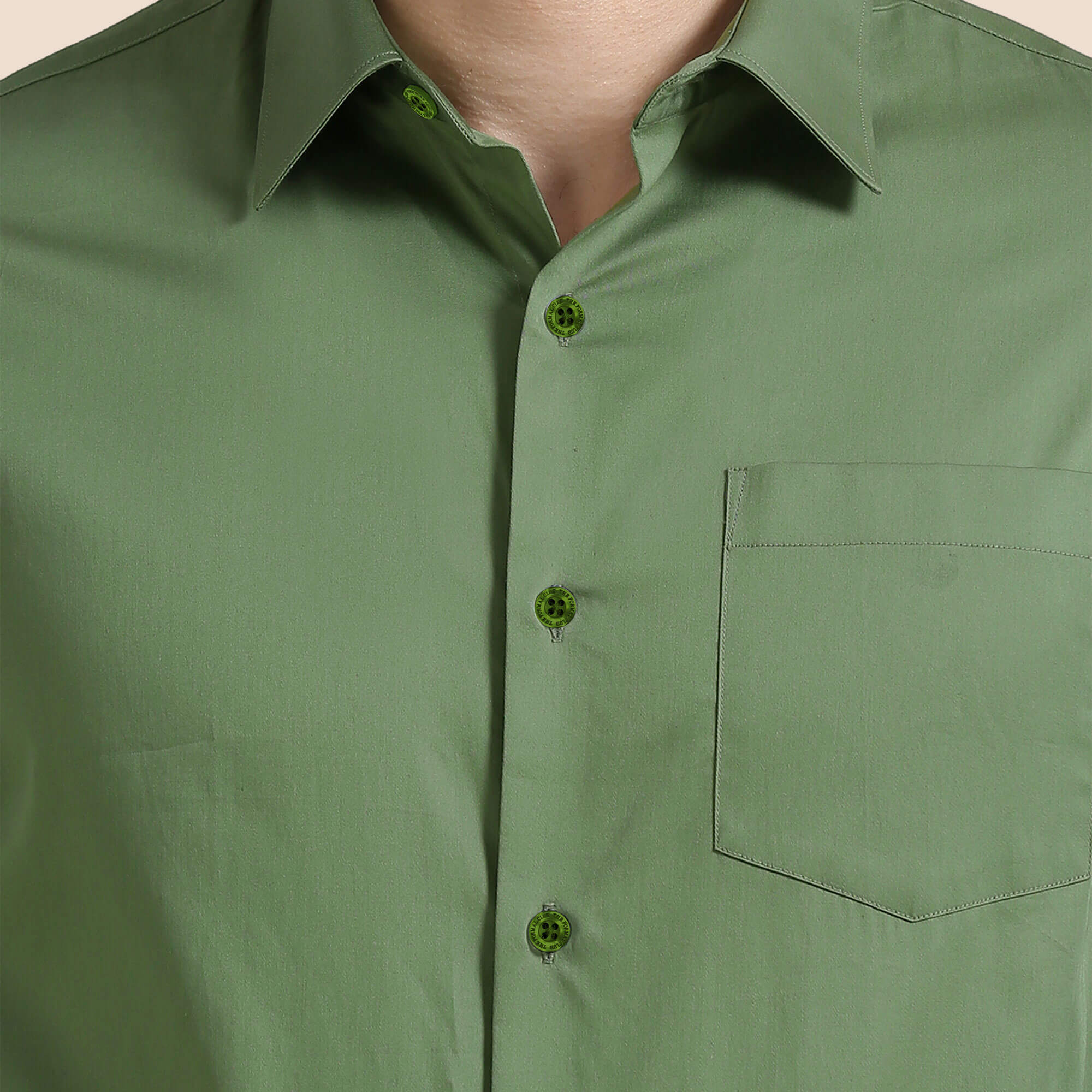 Cambridge Giza Cotton Shirt In Grass Green Premium cotton shirt by TFC