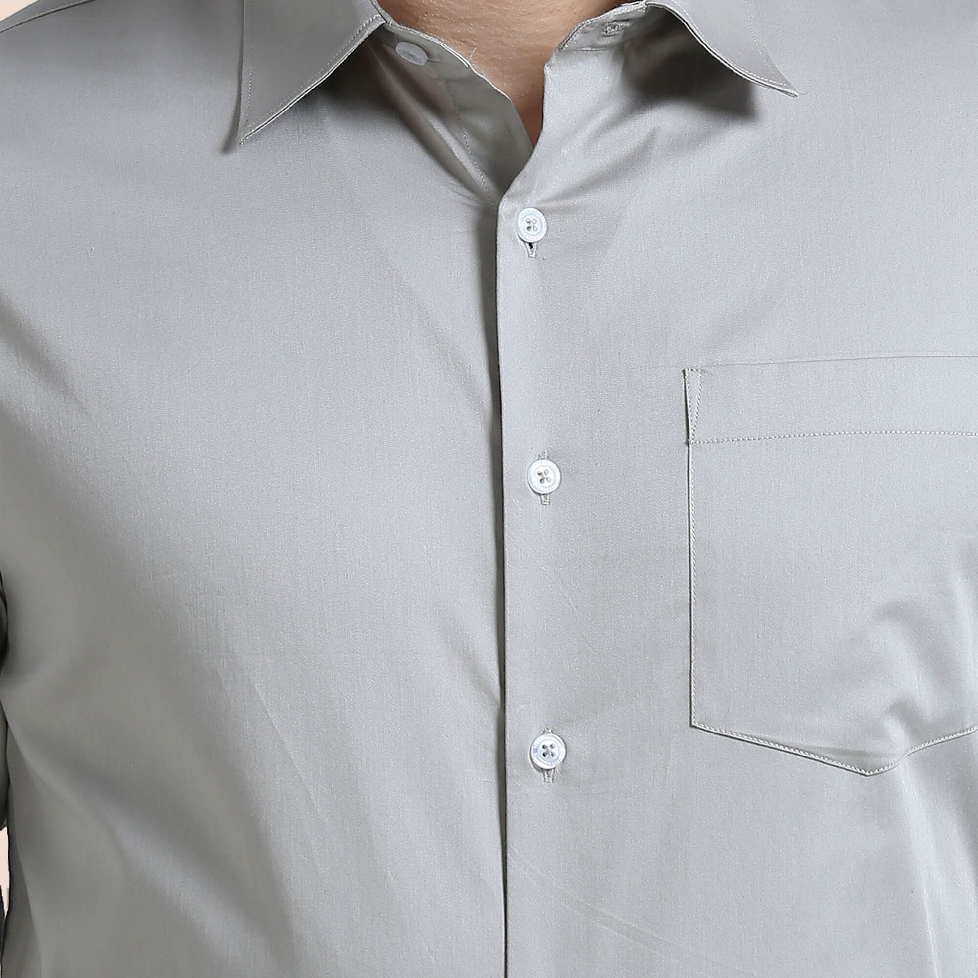Cambridge Giza Cotton Shirt In Pewter All-Season Men’s Formal Shirt by TFC