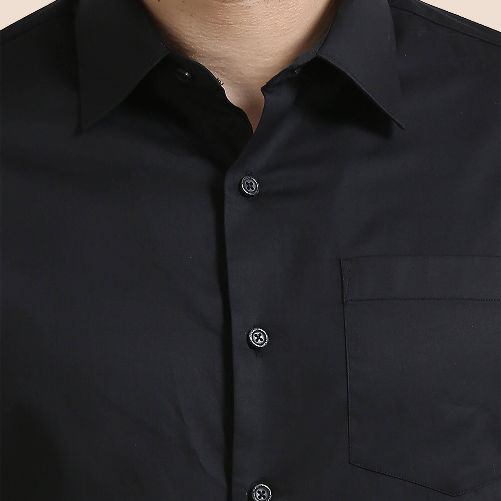 Cambridge Giza Cotton Shirt In Raven Sateen Weave Formal Shirt by TFC