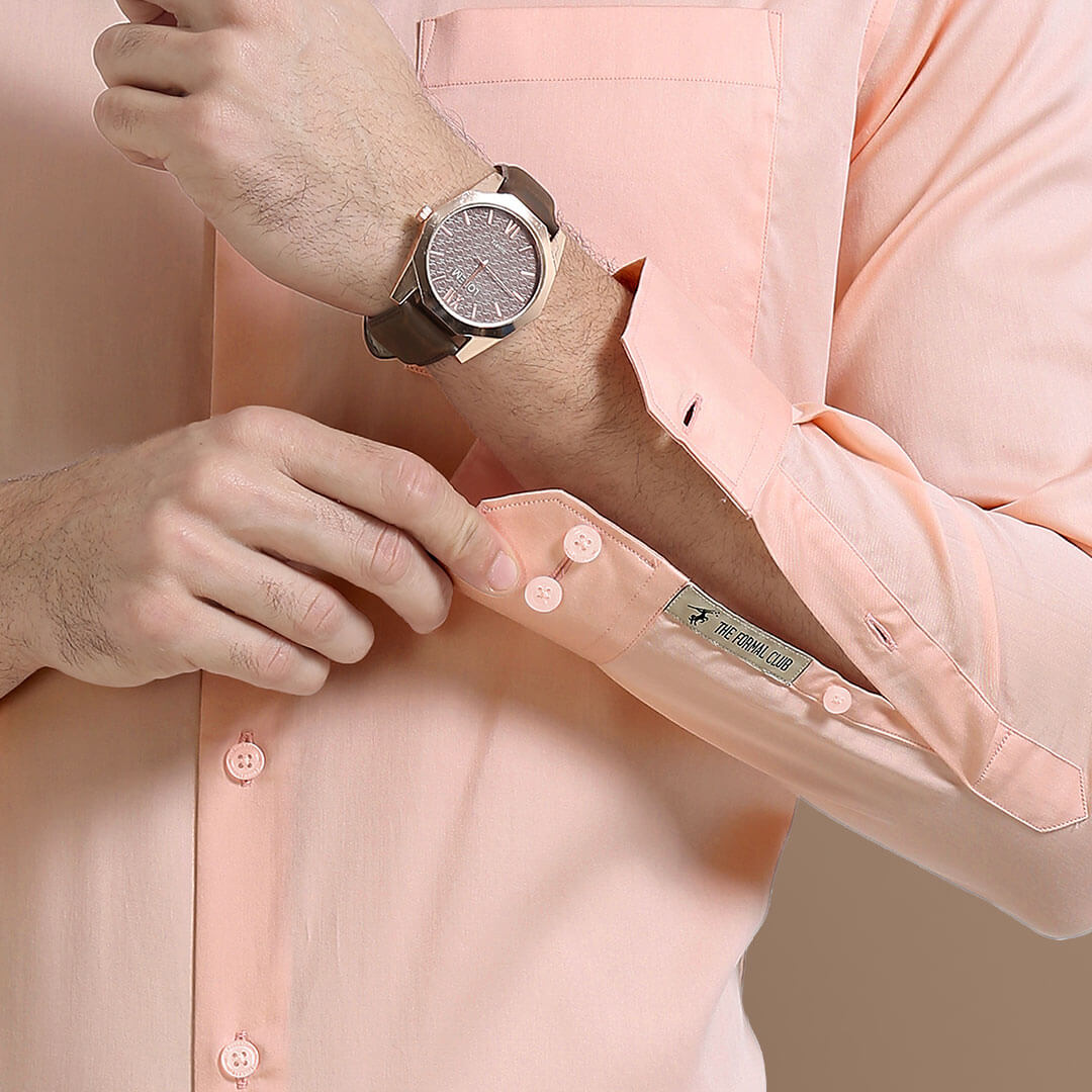 Cambridge Giza Cotton Shirt In Peach Fuzz Cambridge Giza Cotton Shirt In Peach Fuzz