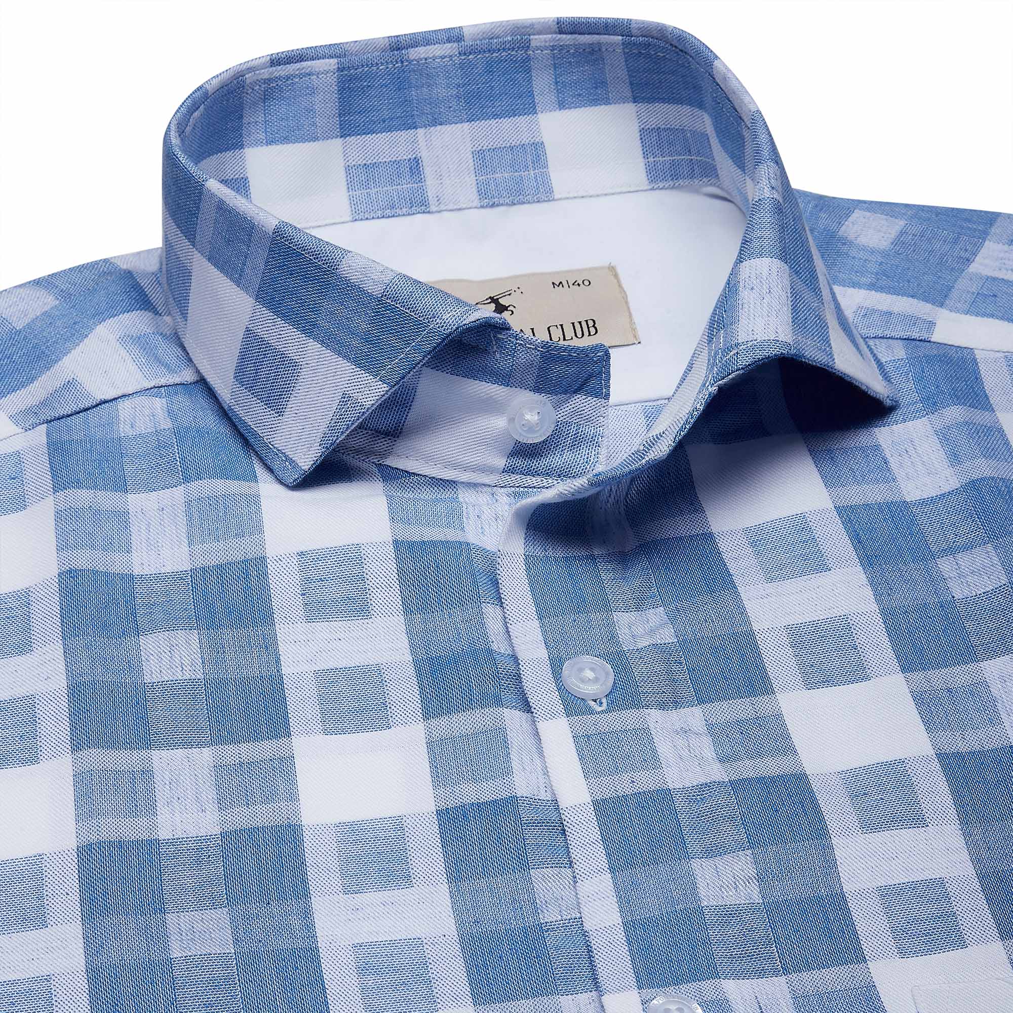 Blissful Blue & White Check Shirt Blue and white check shirt For Men By TFC