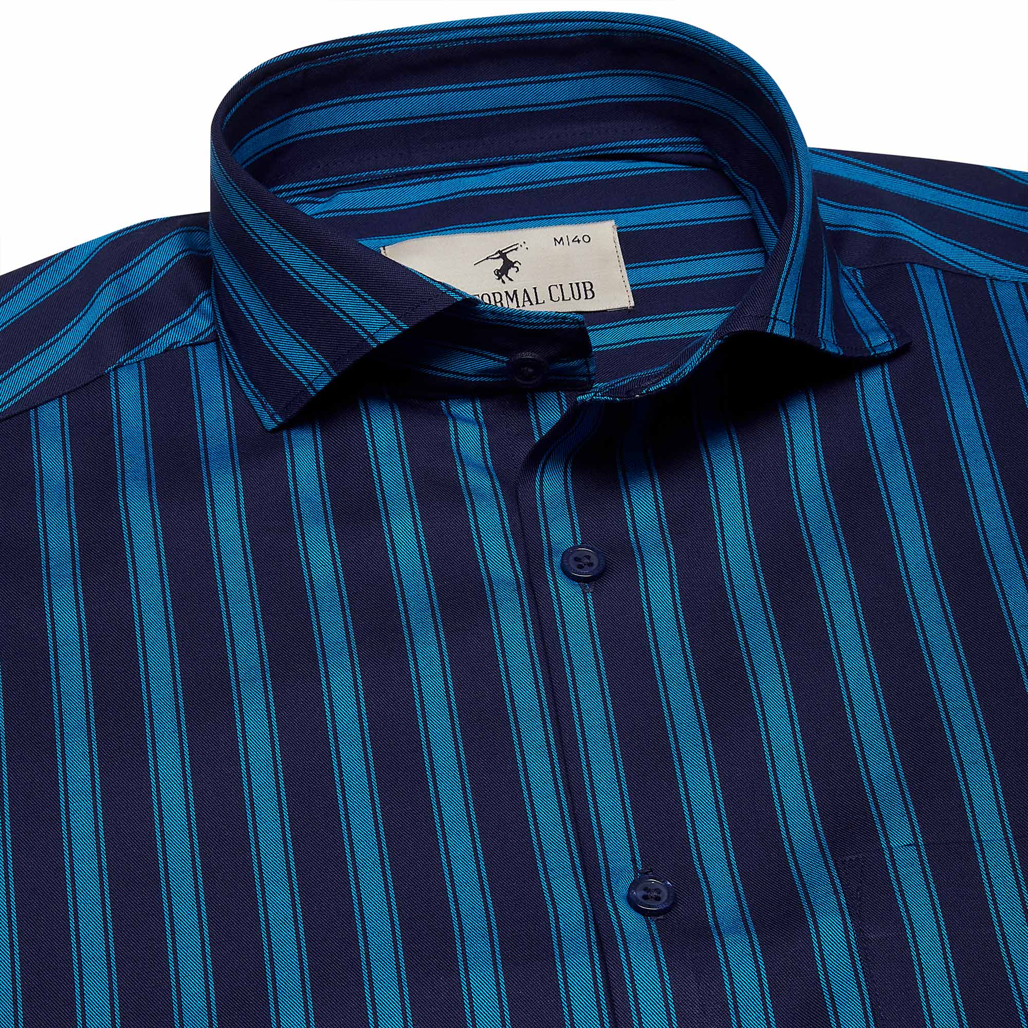 Rhythm Blue Stripe Shirt In Navy Blue - The Formal Club