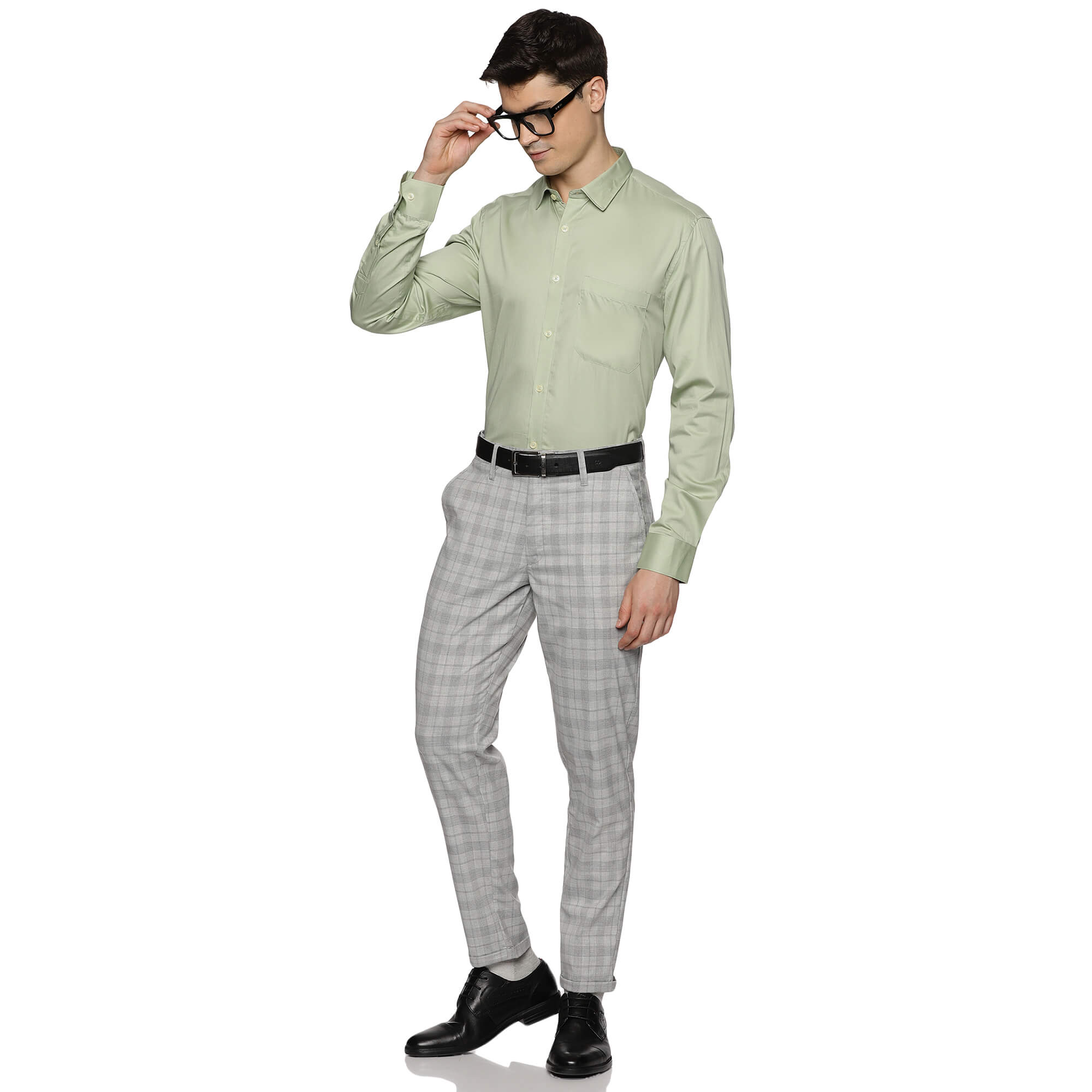 Swiss Finish Giza Cotton Shirt In Light Green Satin Weave Cotton Shirt For Men By TFC
