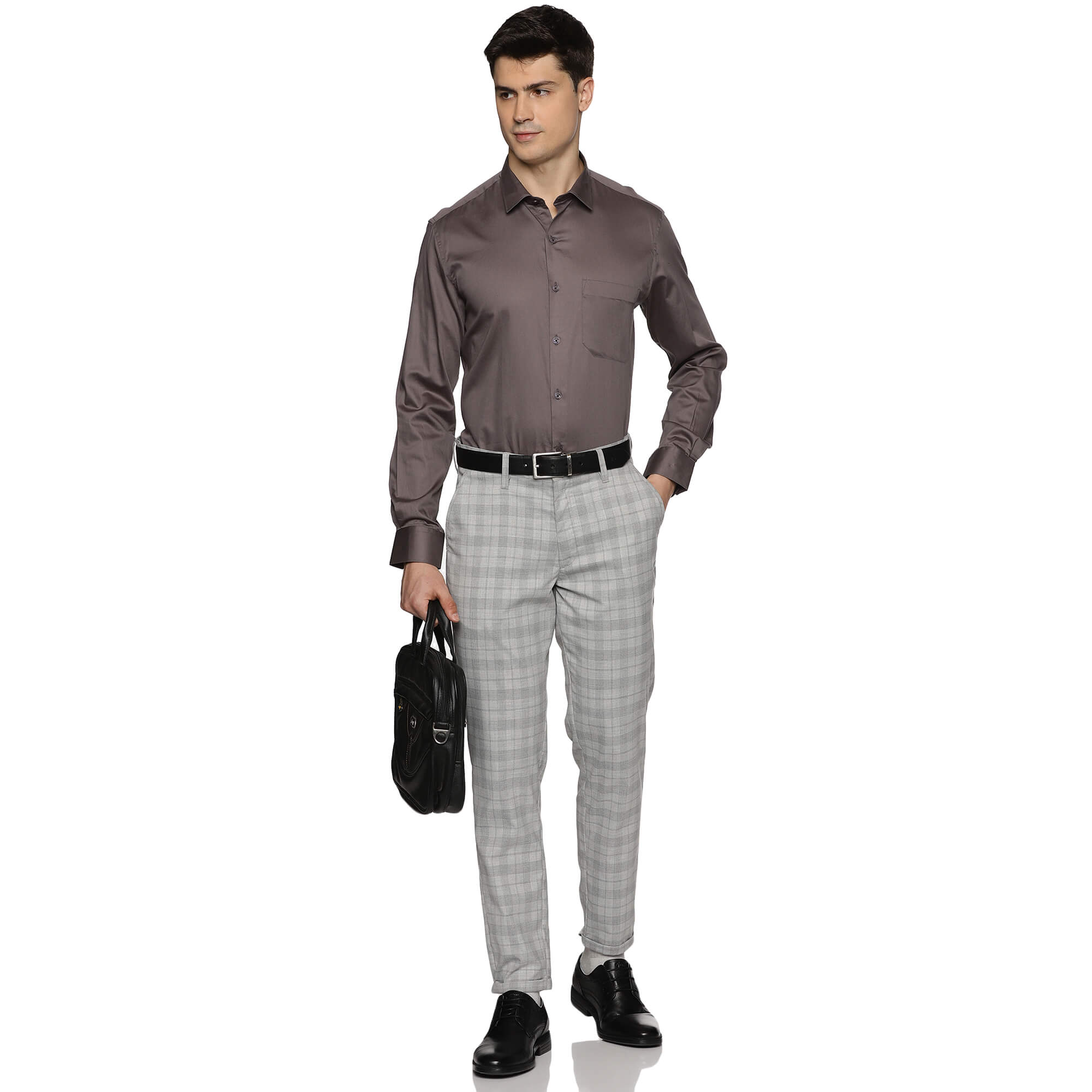 Swiss Finish Giza Cotton Shirt In Dark steel Premium Giza Cotton Formal Shirt Steel For Men By TFC