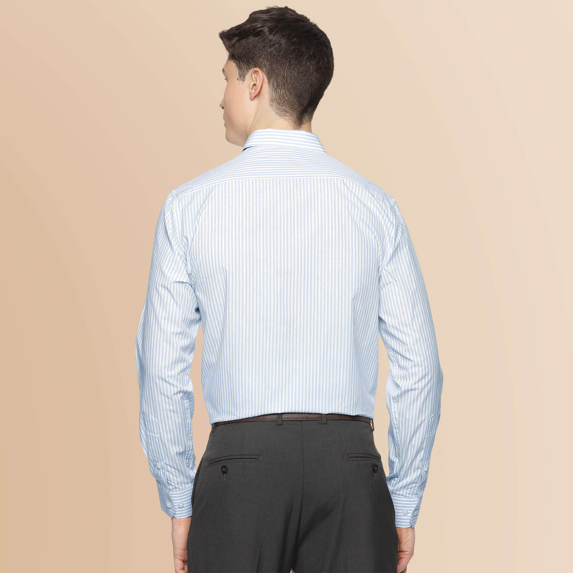 Skyline Stripe Full Sleeves Shirt In Sky Blue Skyline Collection Formal Shirt Sky Blue For Men By TFC
