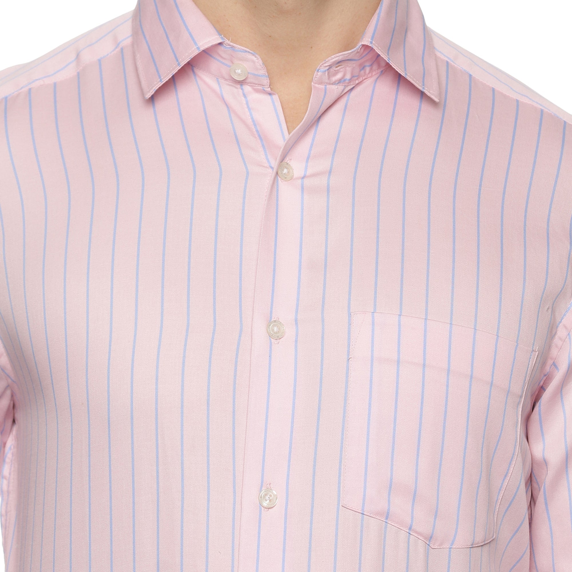 Enigma Blue Stripes Shirt In Pink Elegant pink shirt for men By TFC