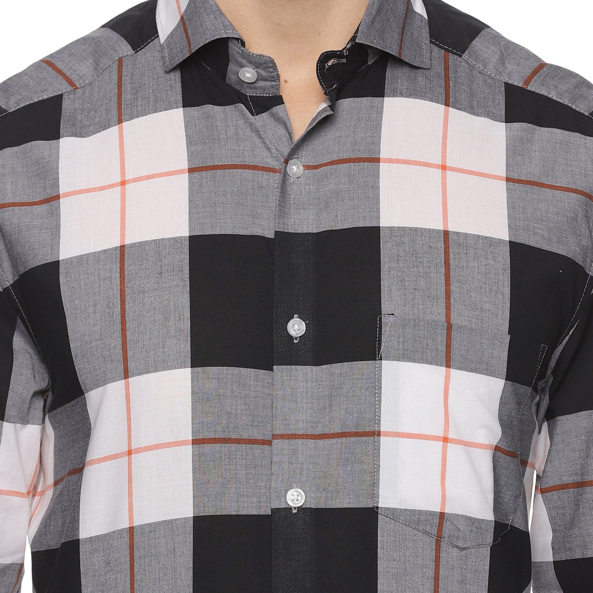 Maverick Cotton Check Shirt In White & Black Maverick Cotton Check Shirt In White & Black - The Formal Club