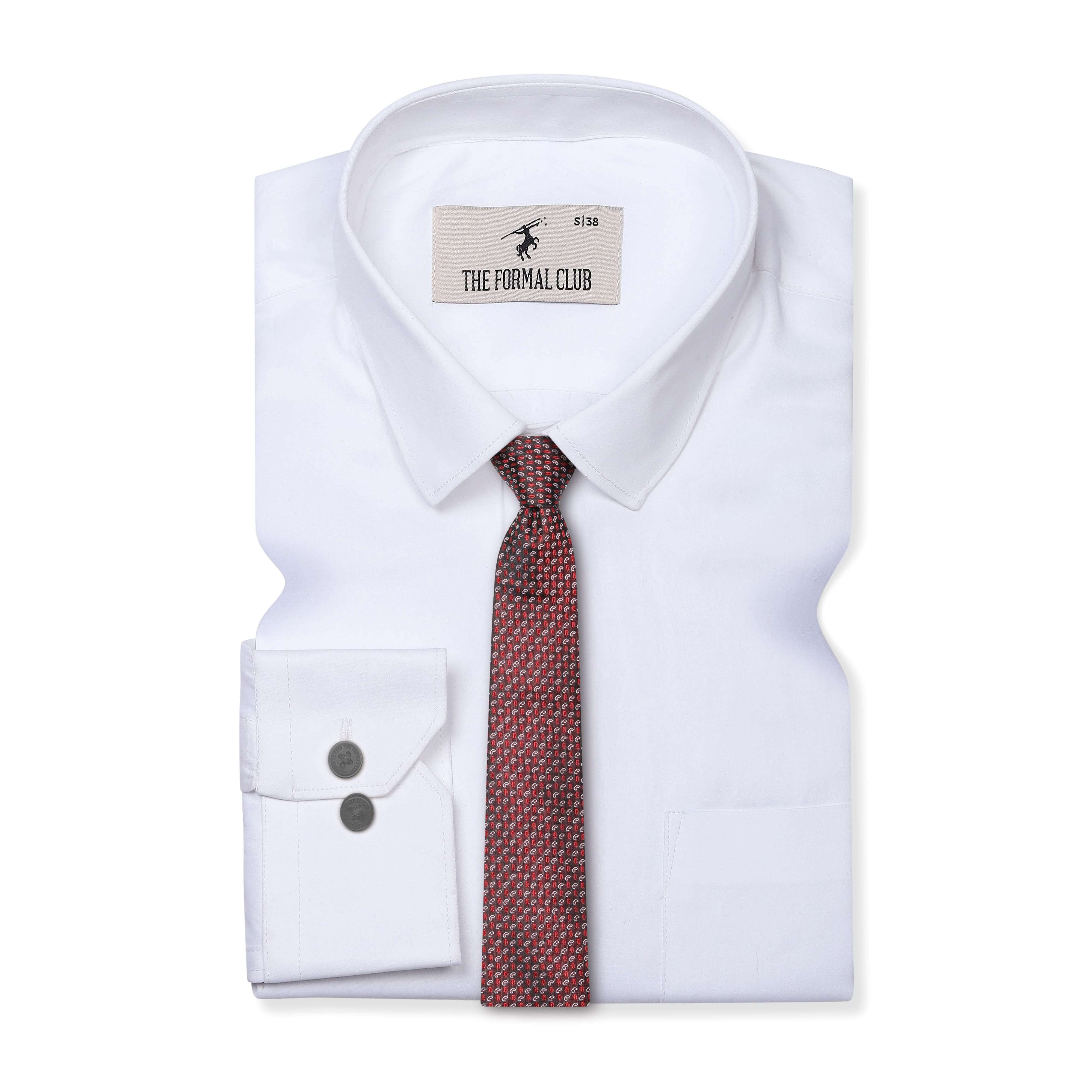Sura Classic Full Sleeves Solid Shirt in White Classic white formal shirt For Men By TFC