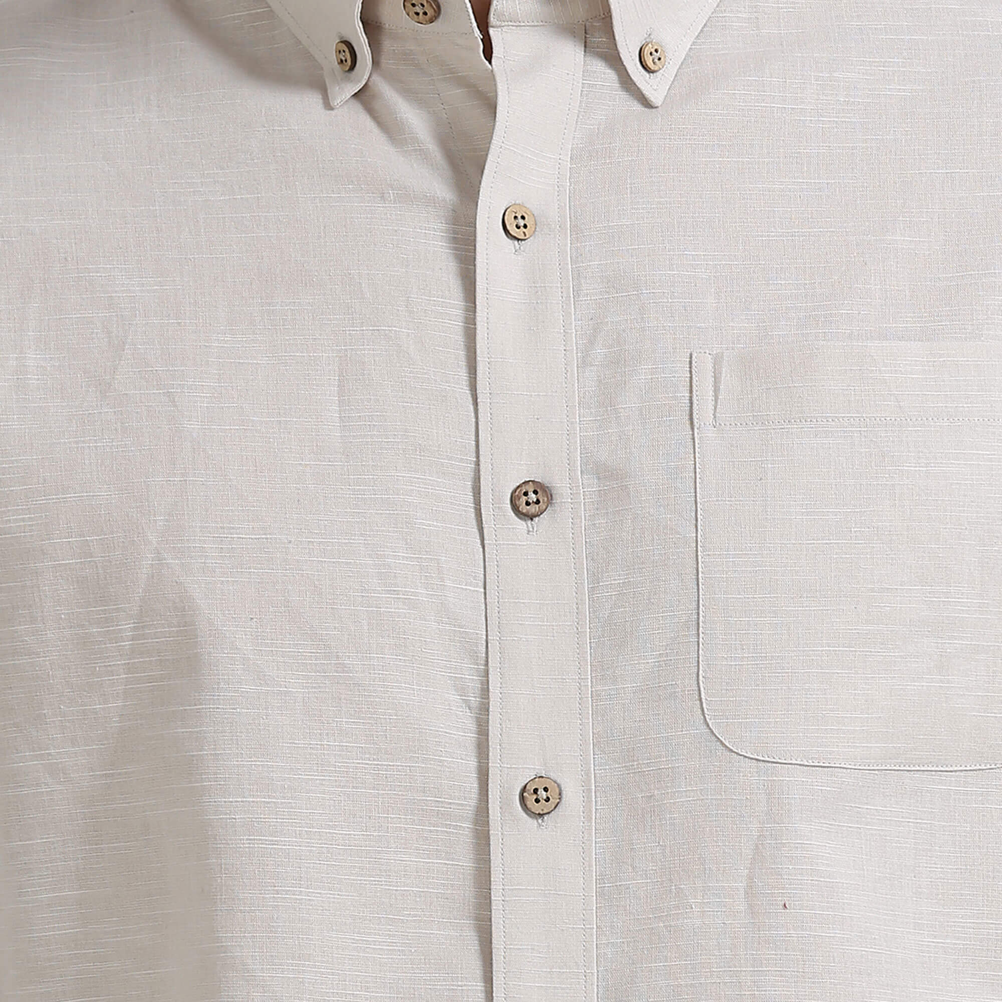 Breeze Linen Half Sleeves Shirt In Sand Premium cotton-linen blend shirt by TFC