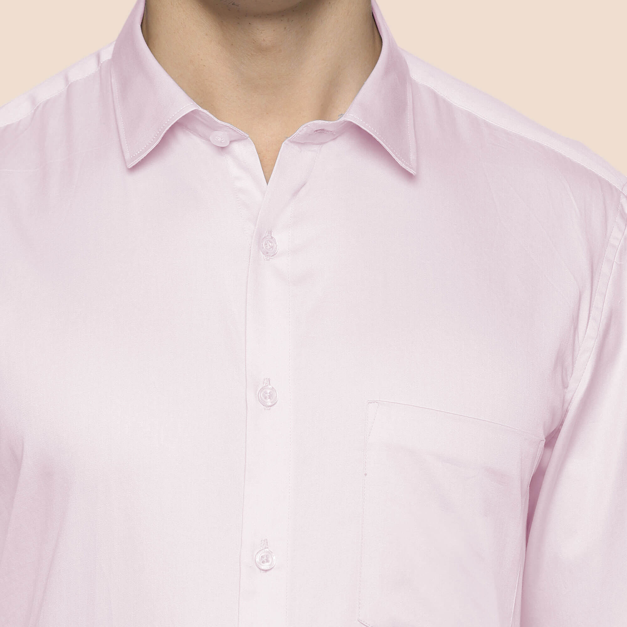 Swiss Finish Giza Cotton Shirt In Pastel Pink Classic Fit Giza Shirt For Men By TFC