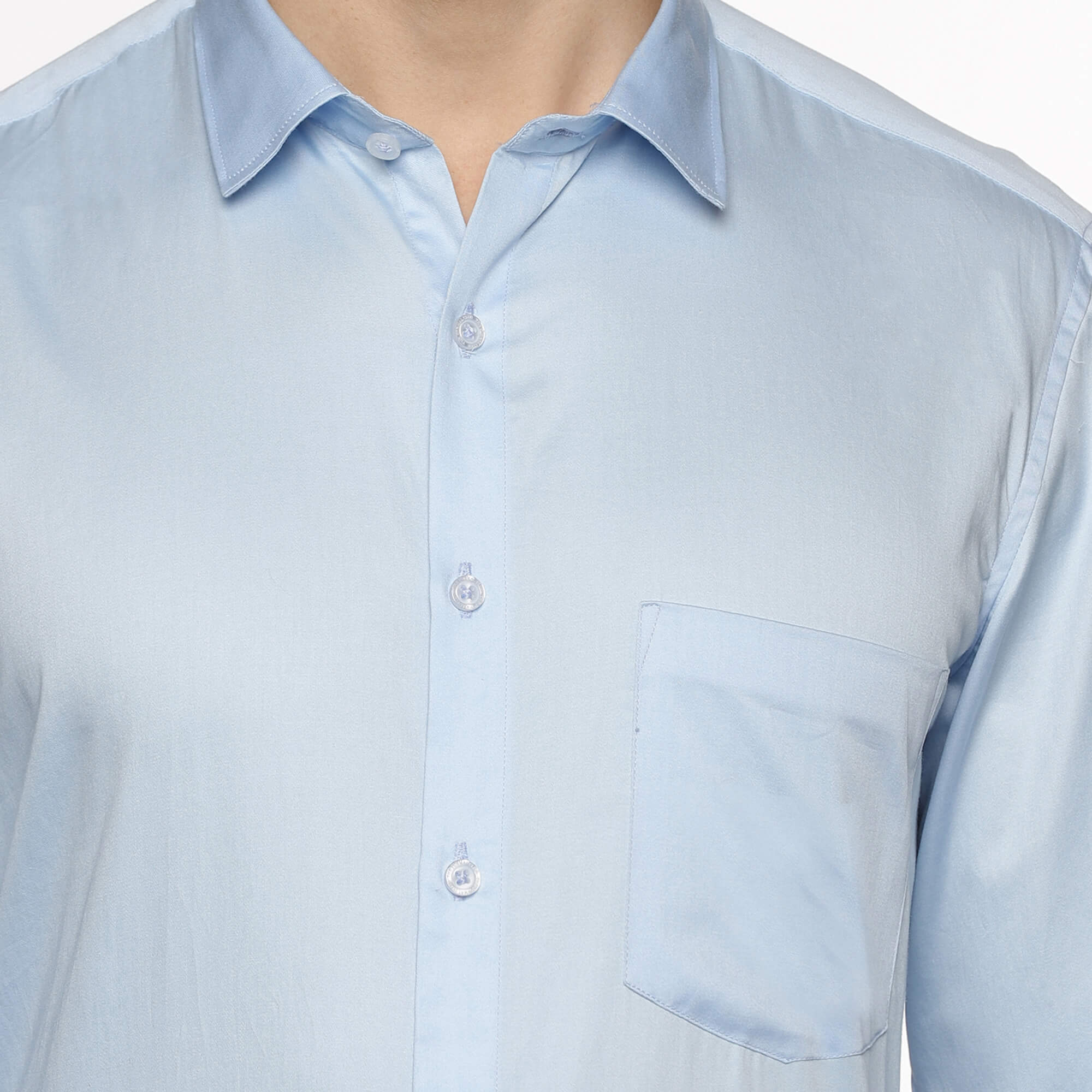 Swiss Finish Giza Cotton Shirt In Sky Blue Luxury Giza Cotton Shirt for Men By TFC