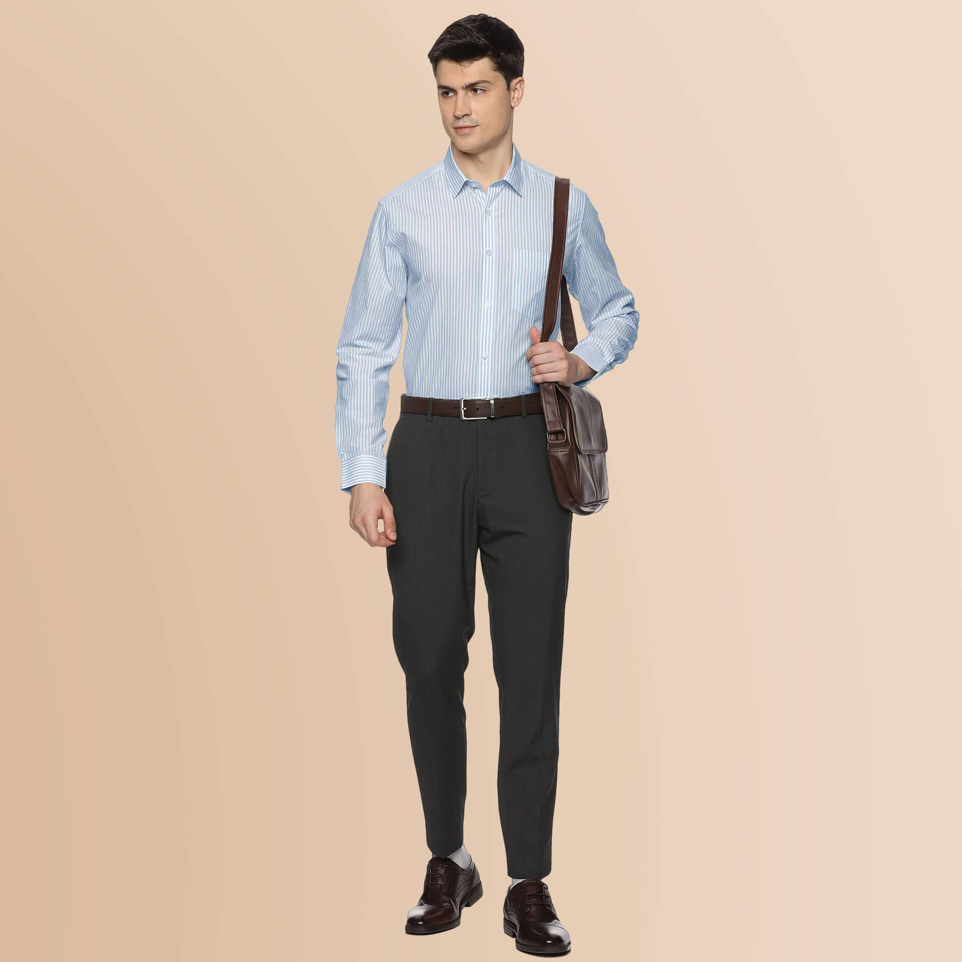 Skyline Stripe Full Sleeves Shirt In Sky Blue Men’s Full Sleeve Stripe Shirt Sky Blue By TFC