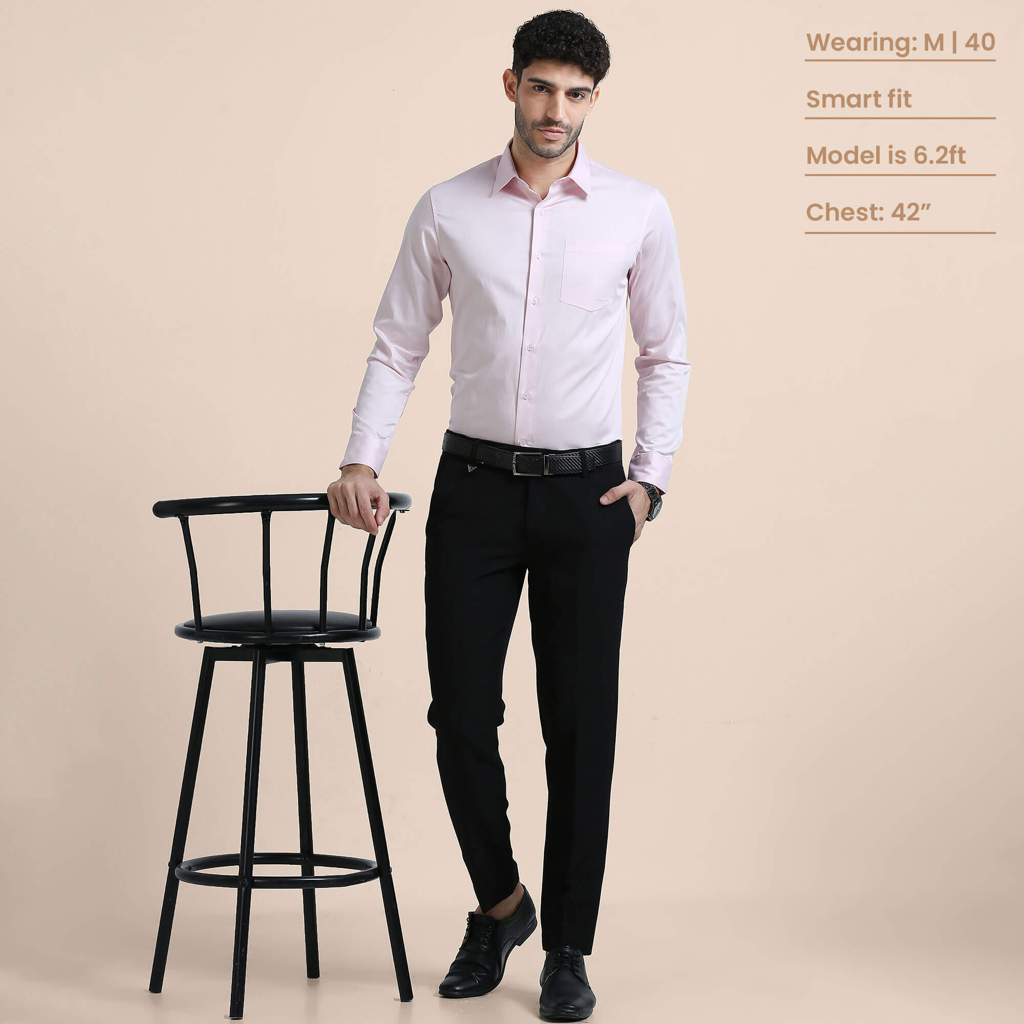 Cambridge Giza Cotton Shirt In Powder Pink Formal shirt in Giza cotton for Men by TFC