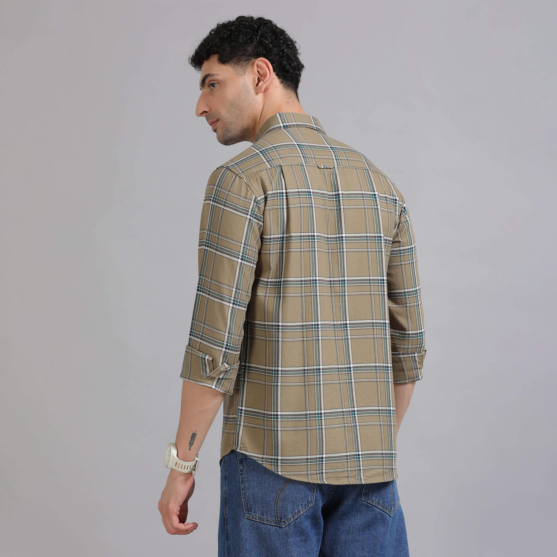 Marco Checks Shirt In Sage Stylish Casual Checkered Shirt for Men by TFC