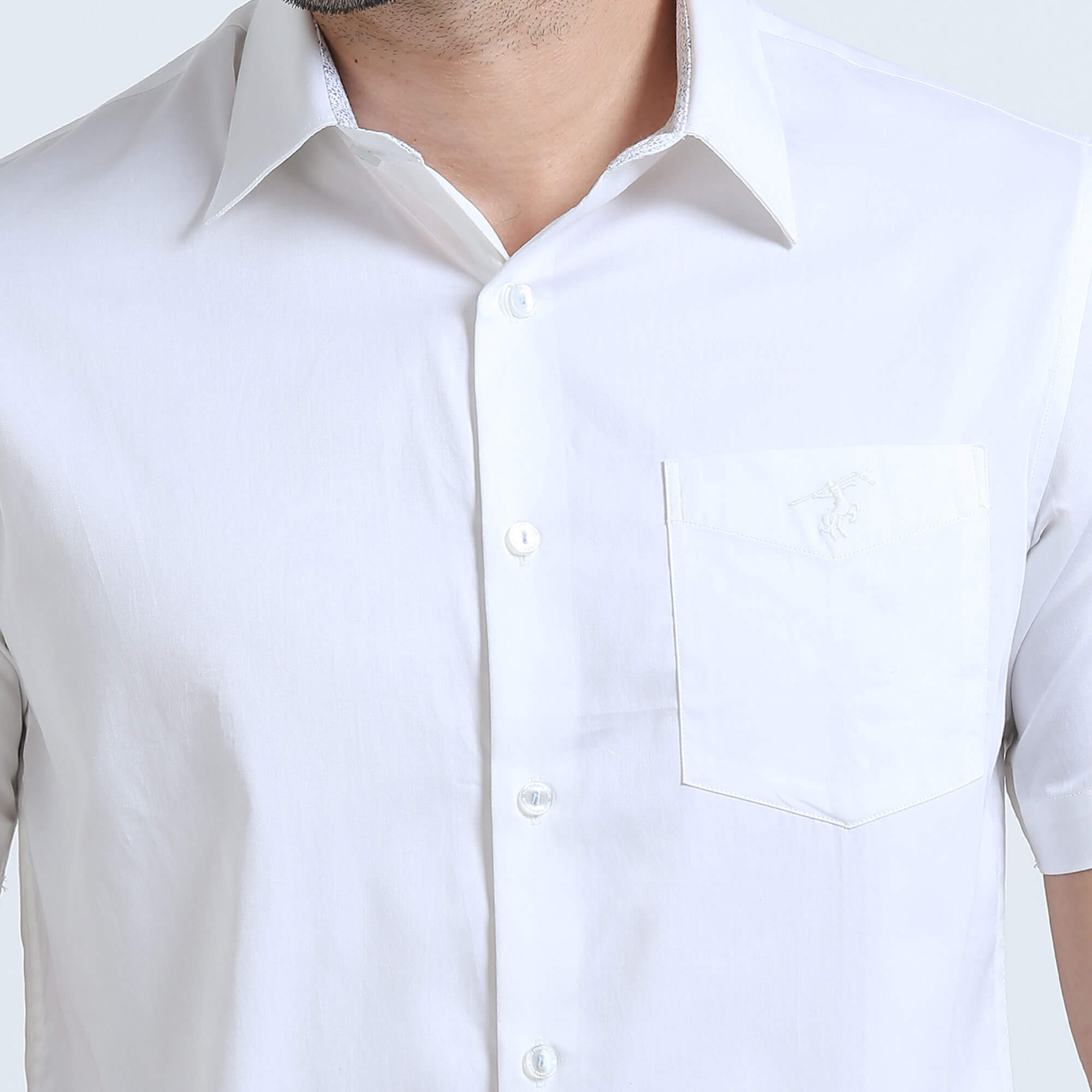 Ashley Half Sleeve Giza Cotton Shirt In Snowflake