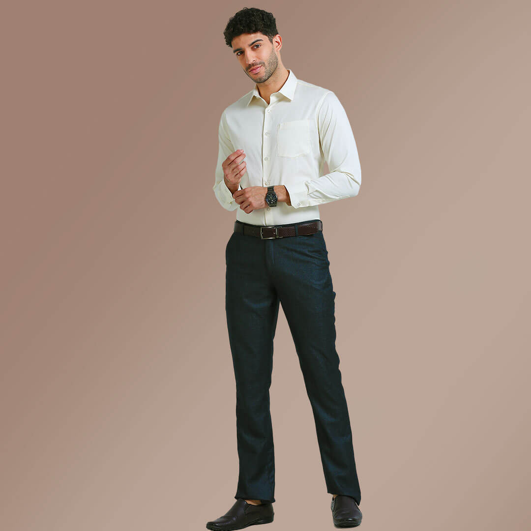 Cambridge Giza Cotton Shirt In Vanilla Long sleeve Giza cotton shirt for Men By TFC