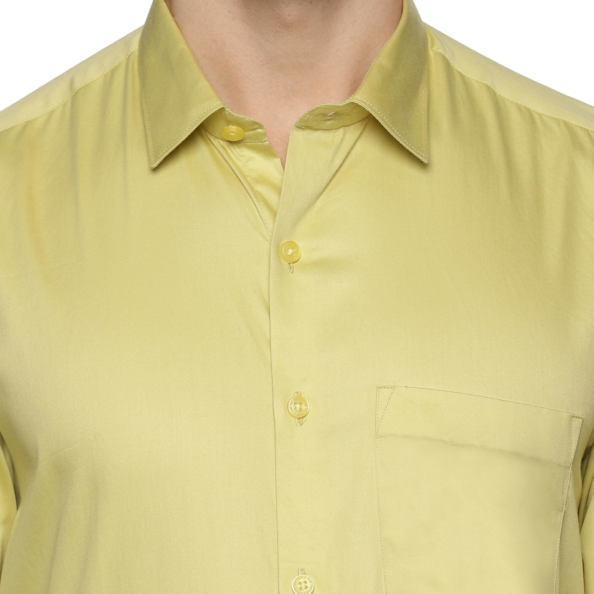 Swiss Finish Giza Cotton Shirt In Lemon Green Regular Fit Lemon Green Shirt for Men By TFC