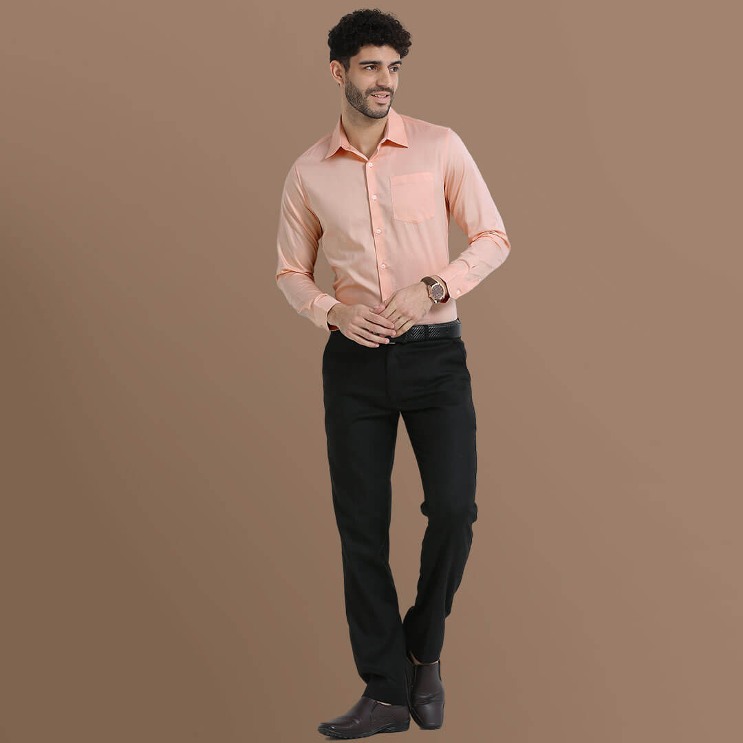 Cambridge Giza Cotton Shirt In Peach Fuzz Cambridge Giza Cotton Shirt In Peach Fuzz