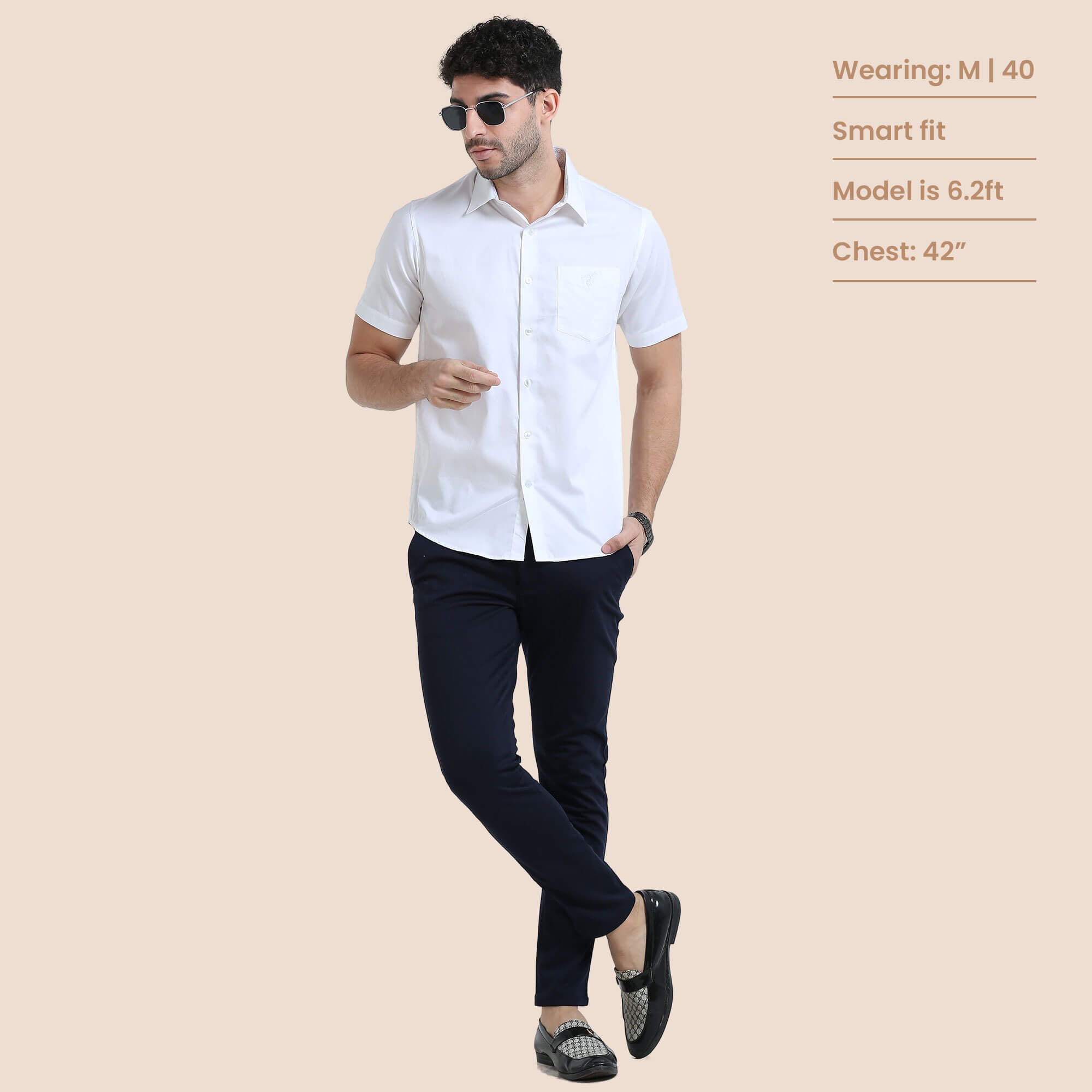 Ashley Half Sleeves Giza Cotton Shirt In Snowflake White Office Wear Shirt for Men By TFC