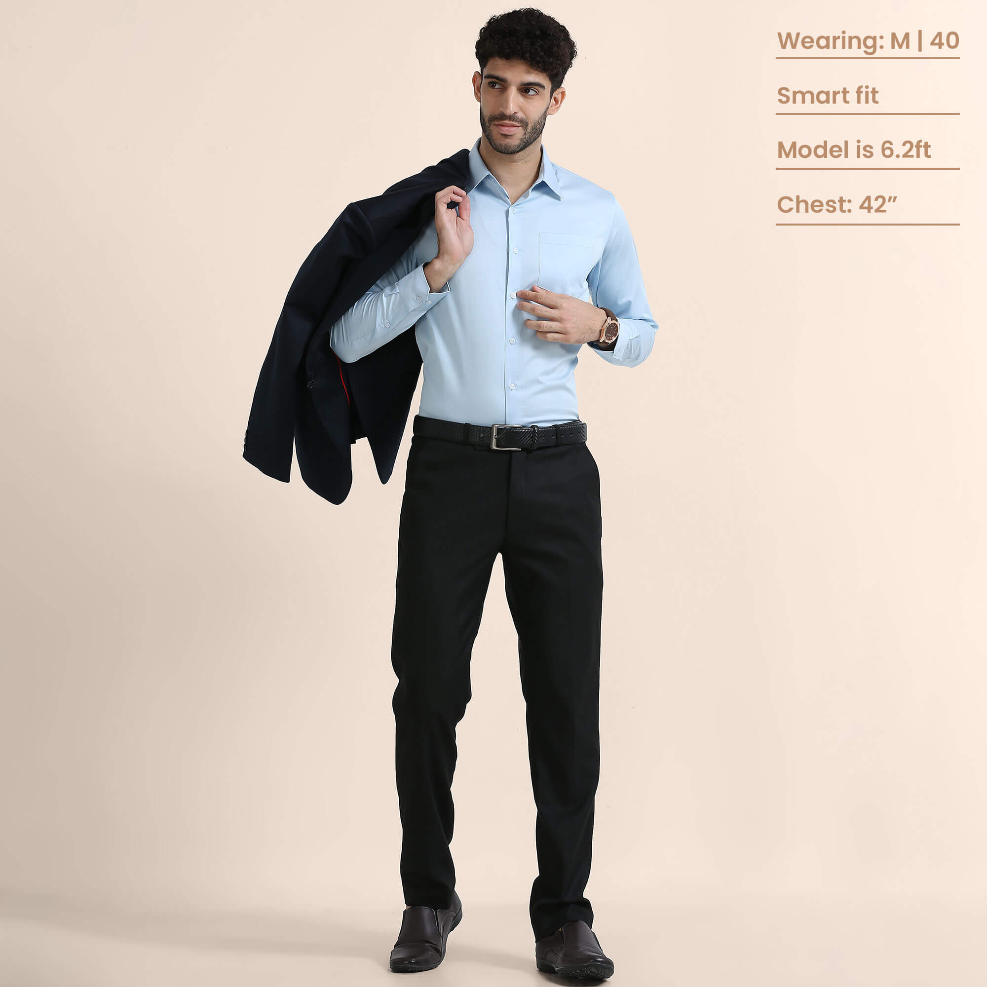 Cambridge Giza Cotton Shirt In Ice Blue Ice blue dress shirt for men by TFC