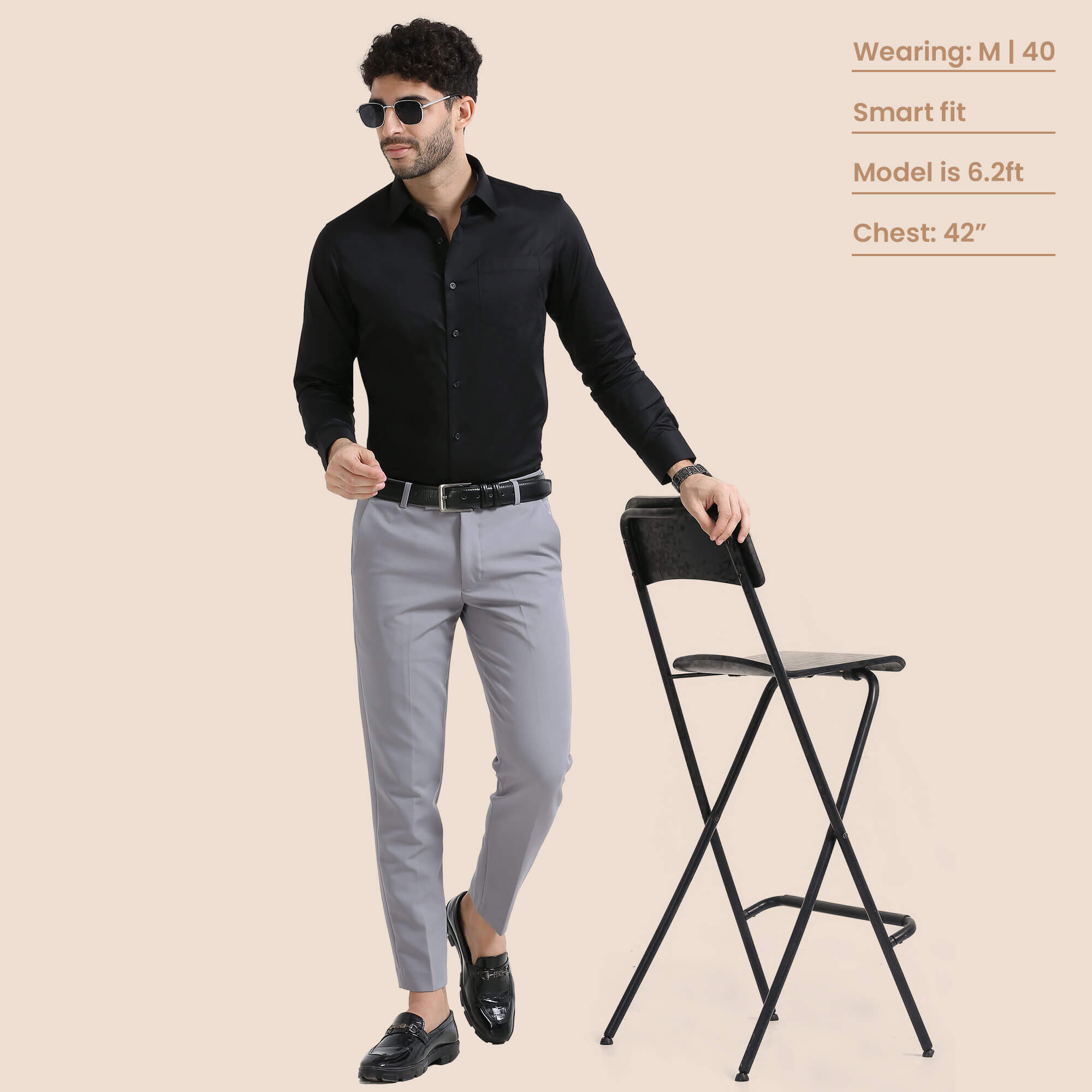 Cambridge Giza Cotton Shirt In Raven Formal Giza Cotton Shirt by TFC