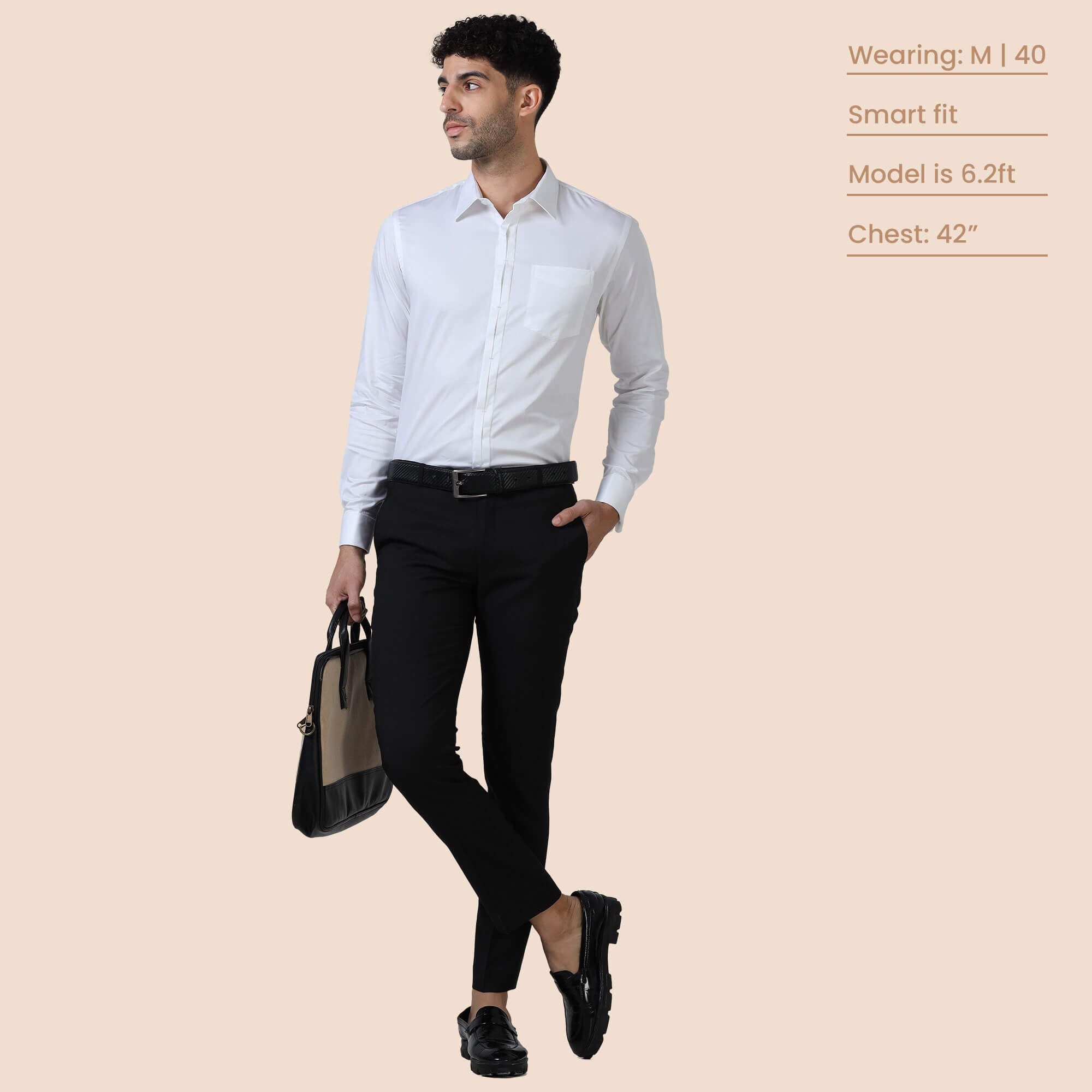 Keneth White Shirt with Signature Concealed  Placket & French Cuff Formal shirt with neat stitching by TFC