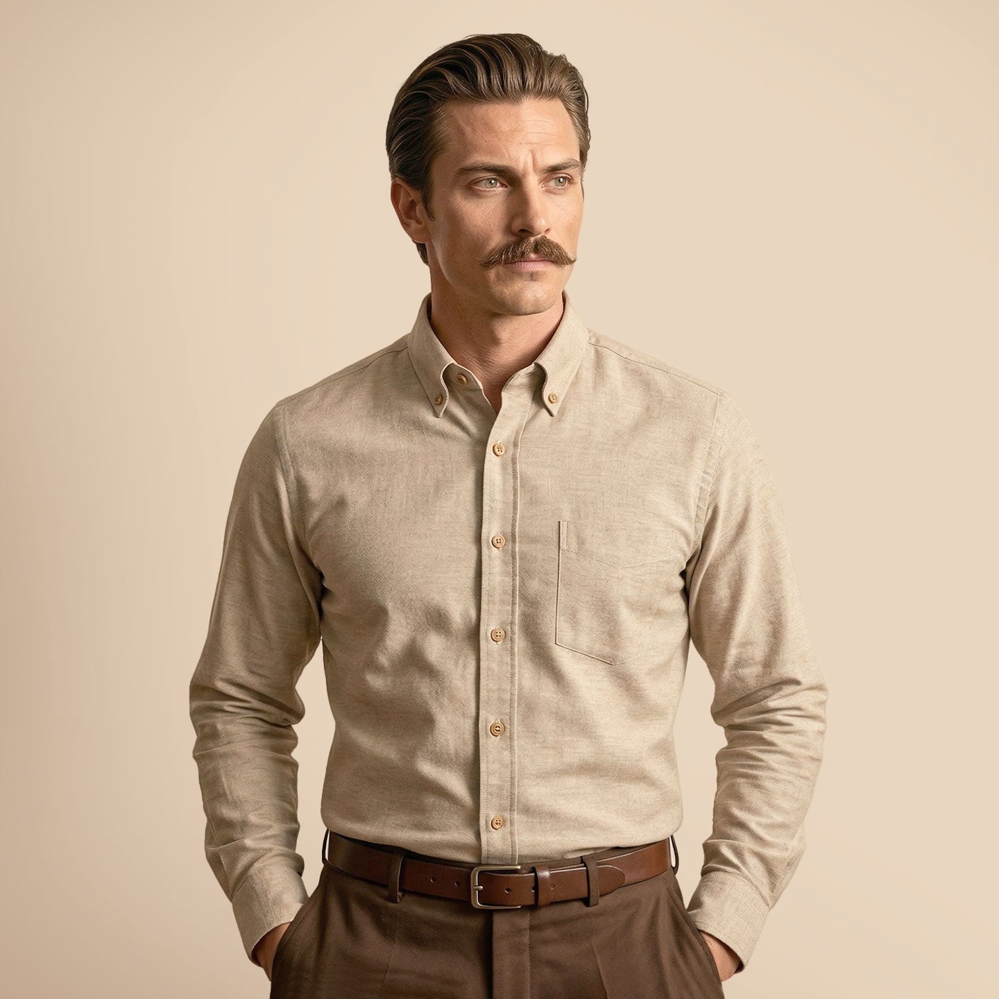 Regal Oxford Solid shirt in Almond Regal Oxford Solid shirt in Almond