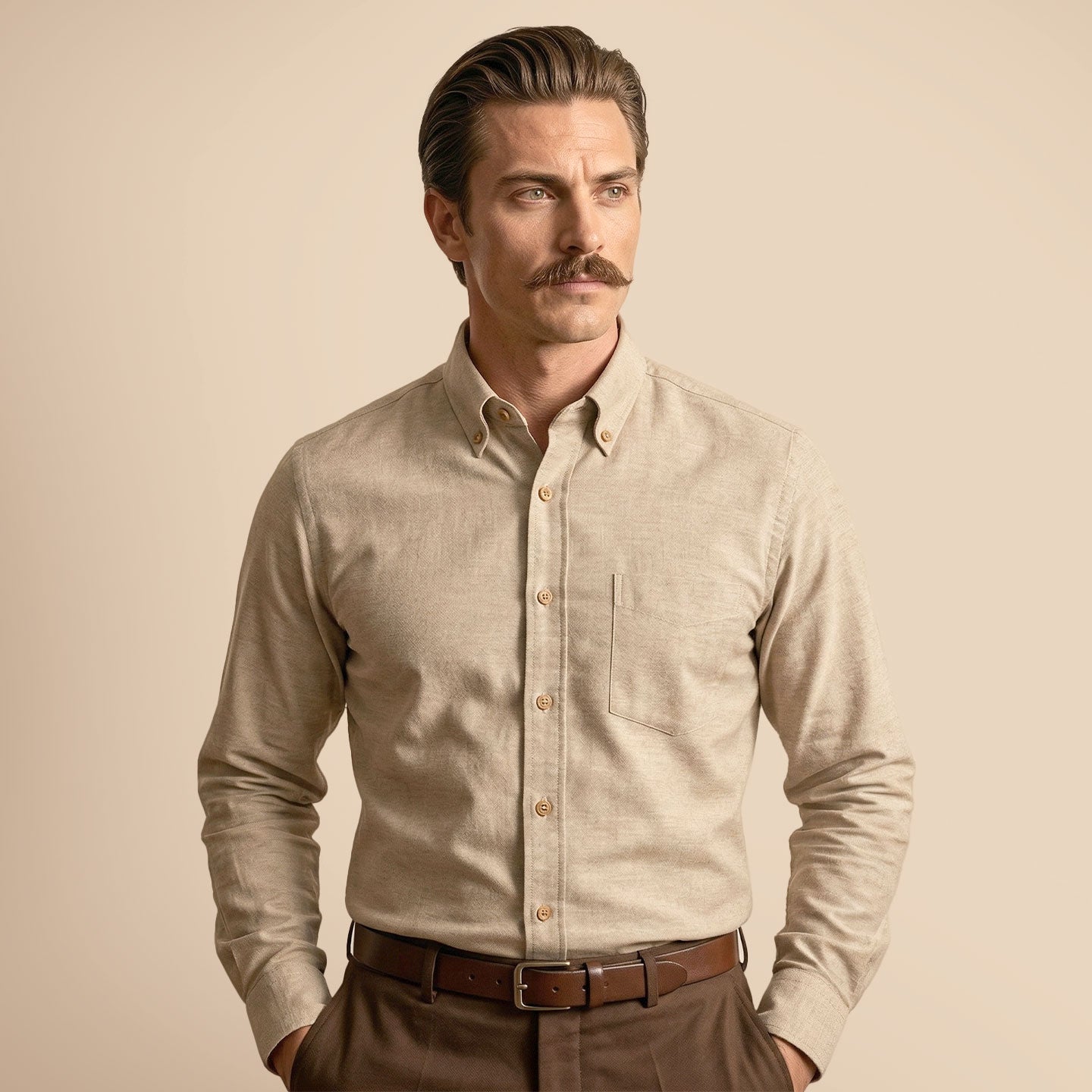 Regal Oxford Solid shirt in Almond Regal Oxford Solid shirt in Almond