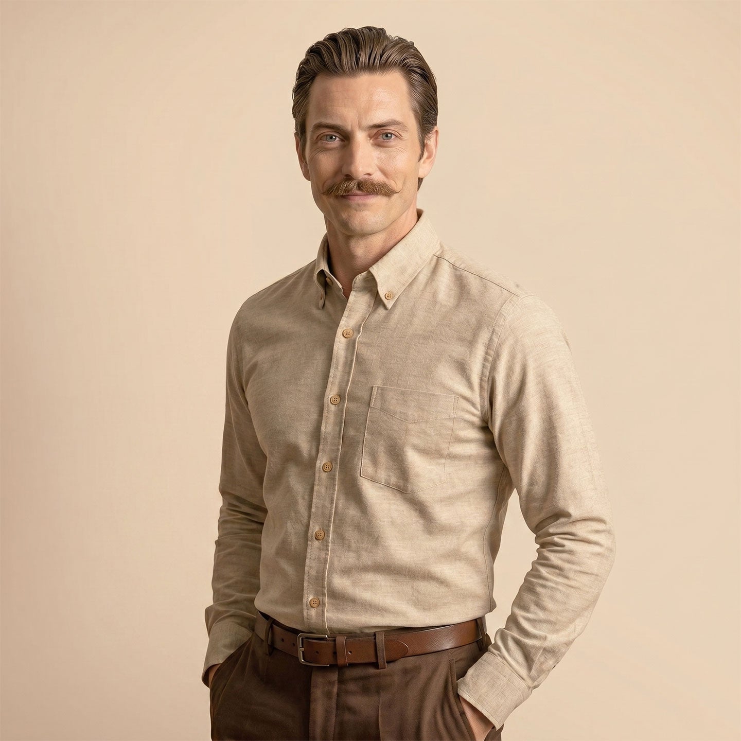 Regal Oxford Solid shirt in Almond