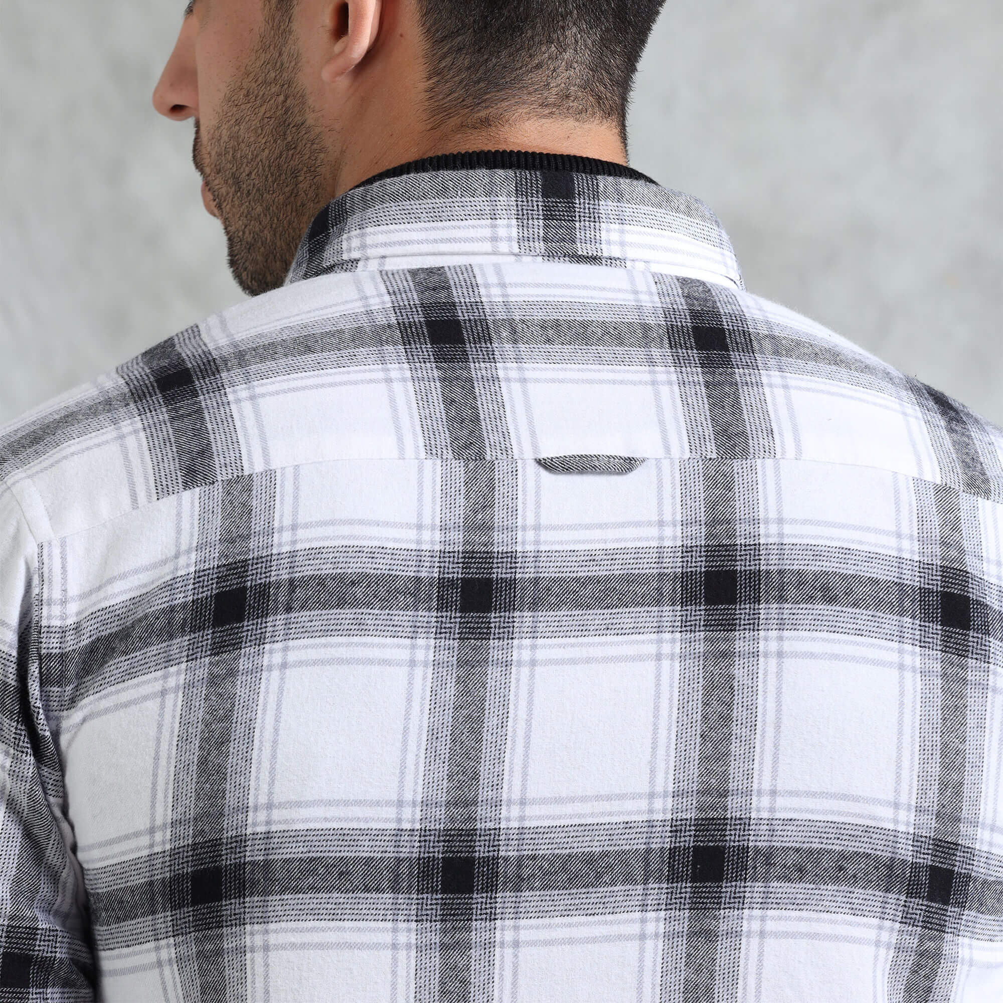Lumber Flannel Check Shirt In Antique White Check shirt with chest pockets rugged style by TFC