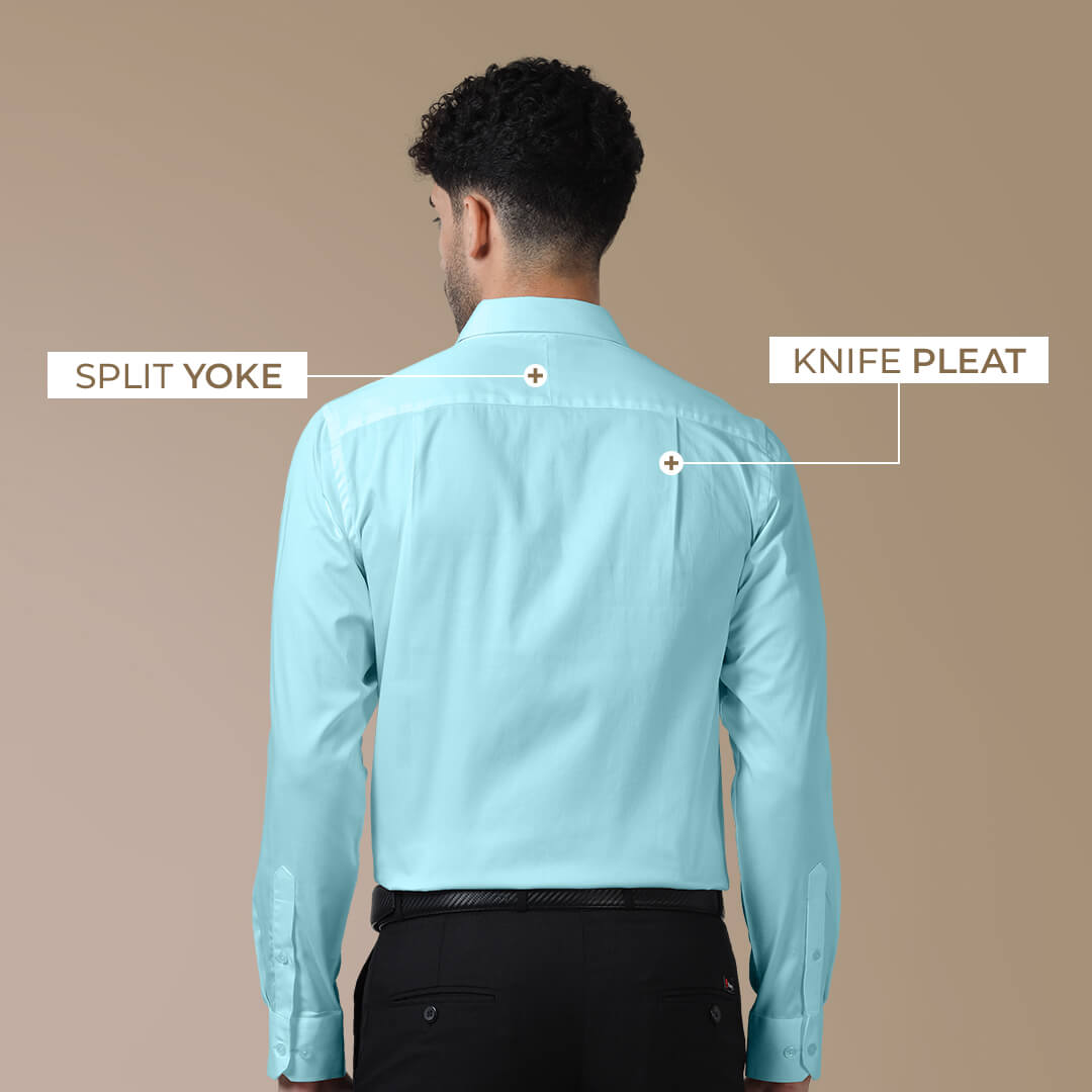 Cambridge Giza Cotton Shirt In Fresh Aqua Cambridge Giza Cotton Shirt In Fresh Aqua