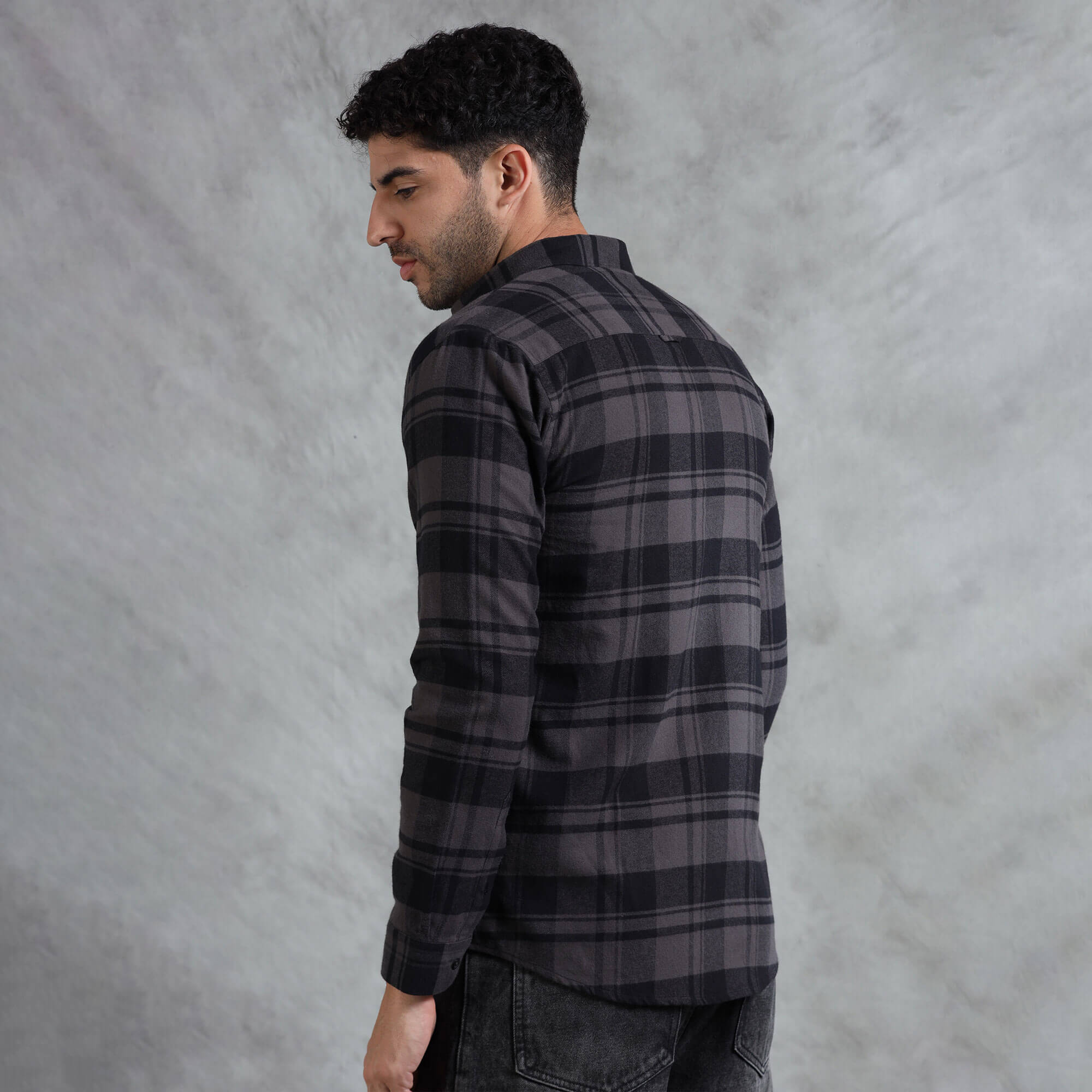 Lumber Flannel Check Shirt In Ash Grey Ash Grey Plaid Shirt for Men by TFC