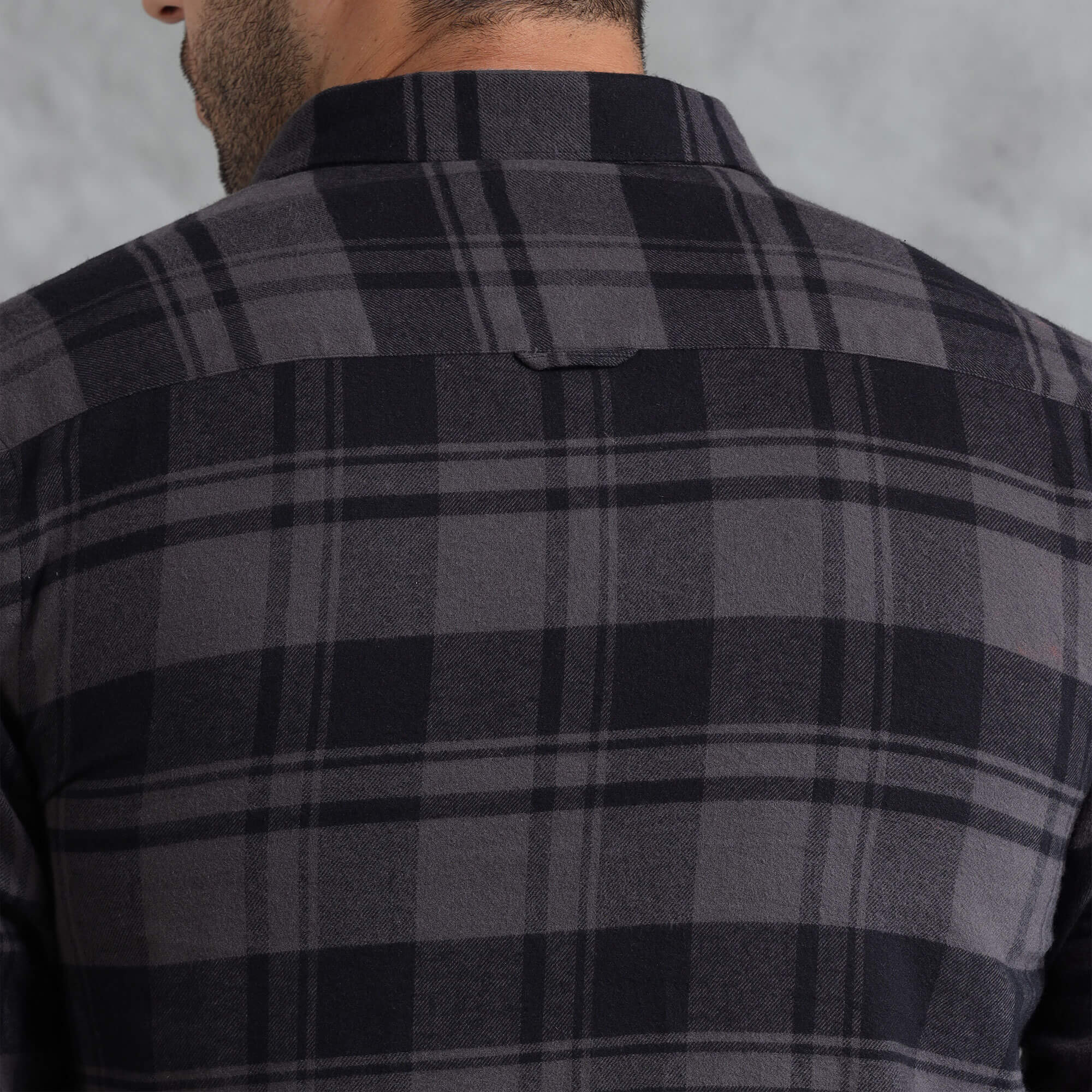 Lumber Flannel Check Shirt In Ash Grey Cotton Lumber Shirt by TFC