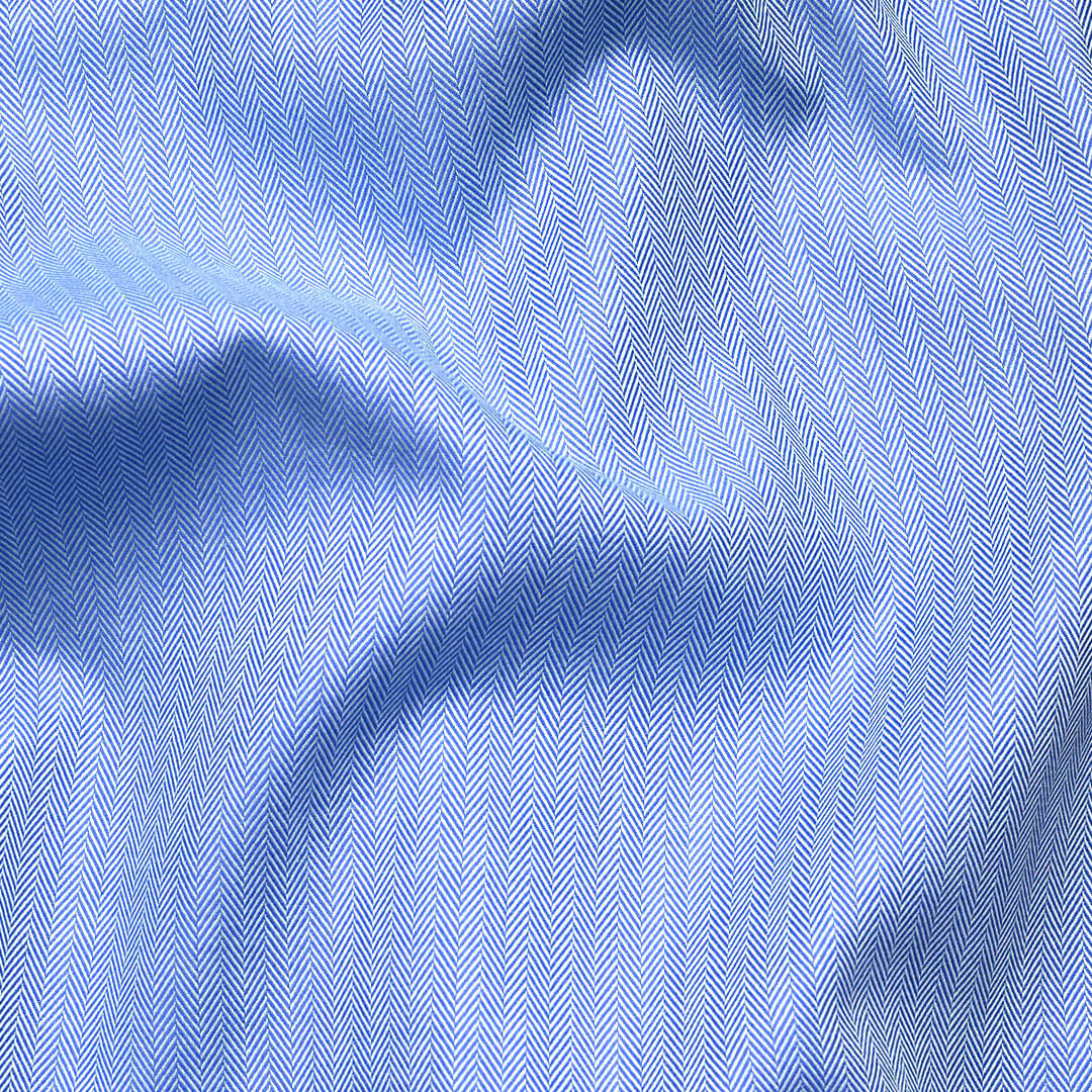 Imperial Herringbone 2 Ply Giza Shirt In Cornflower Imperial Herringbone 2 Ply Giza Shirt In Cornflower