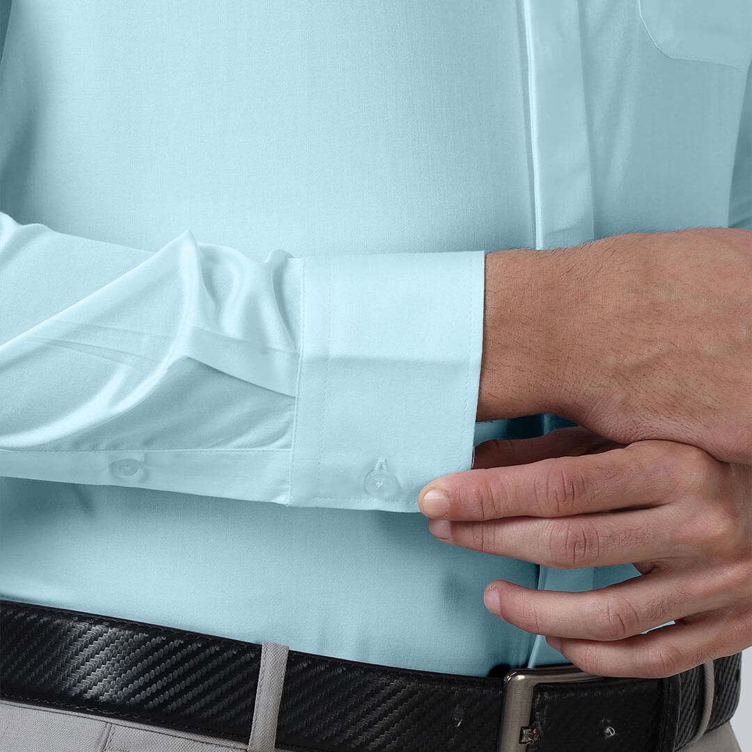 Bennet Sky Blue Shirt With Concealed Placket Bennet Sky Blue Shirt With Concealed Placket