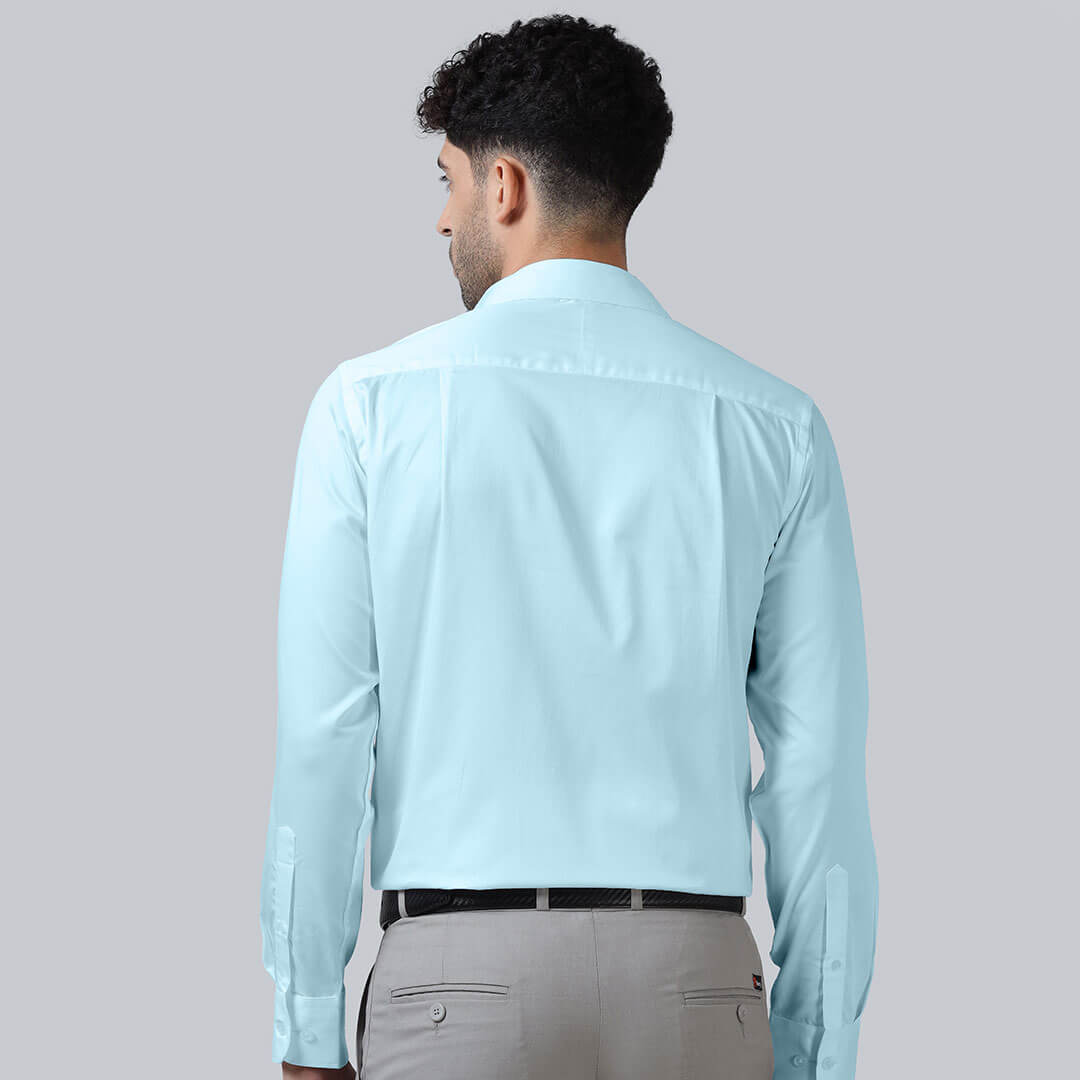 Bennet Sky Blue Shirt With Concealed Placket Bennet Sky Blue Shirt With Concealed Placket