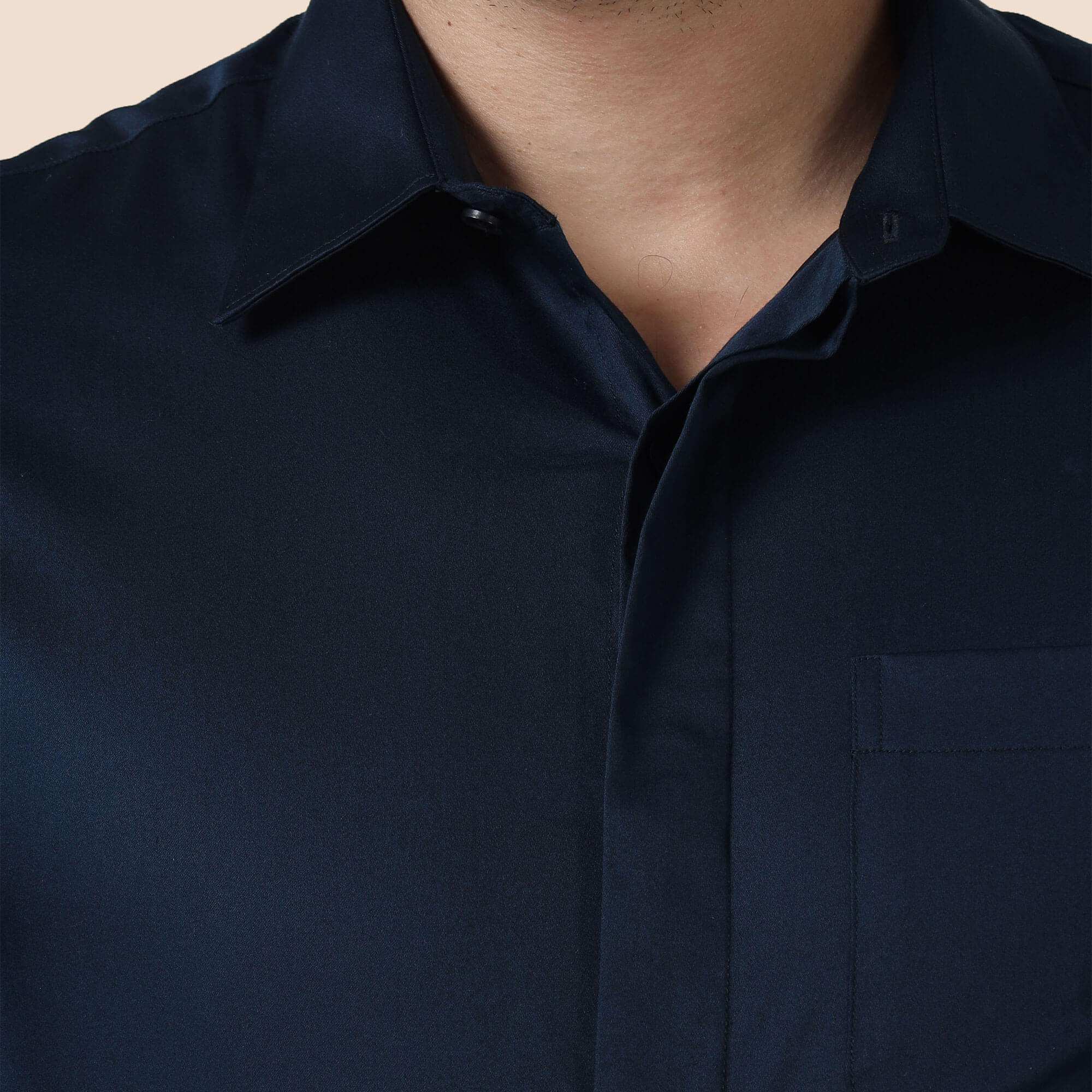 Bennet Navy Shirt With Concealed Placket Bennet shirt for special occasions by TFC