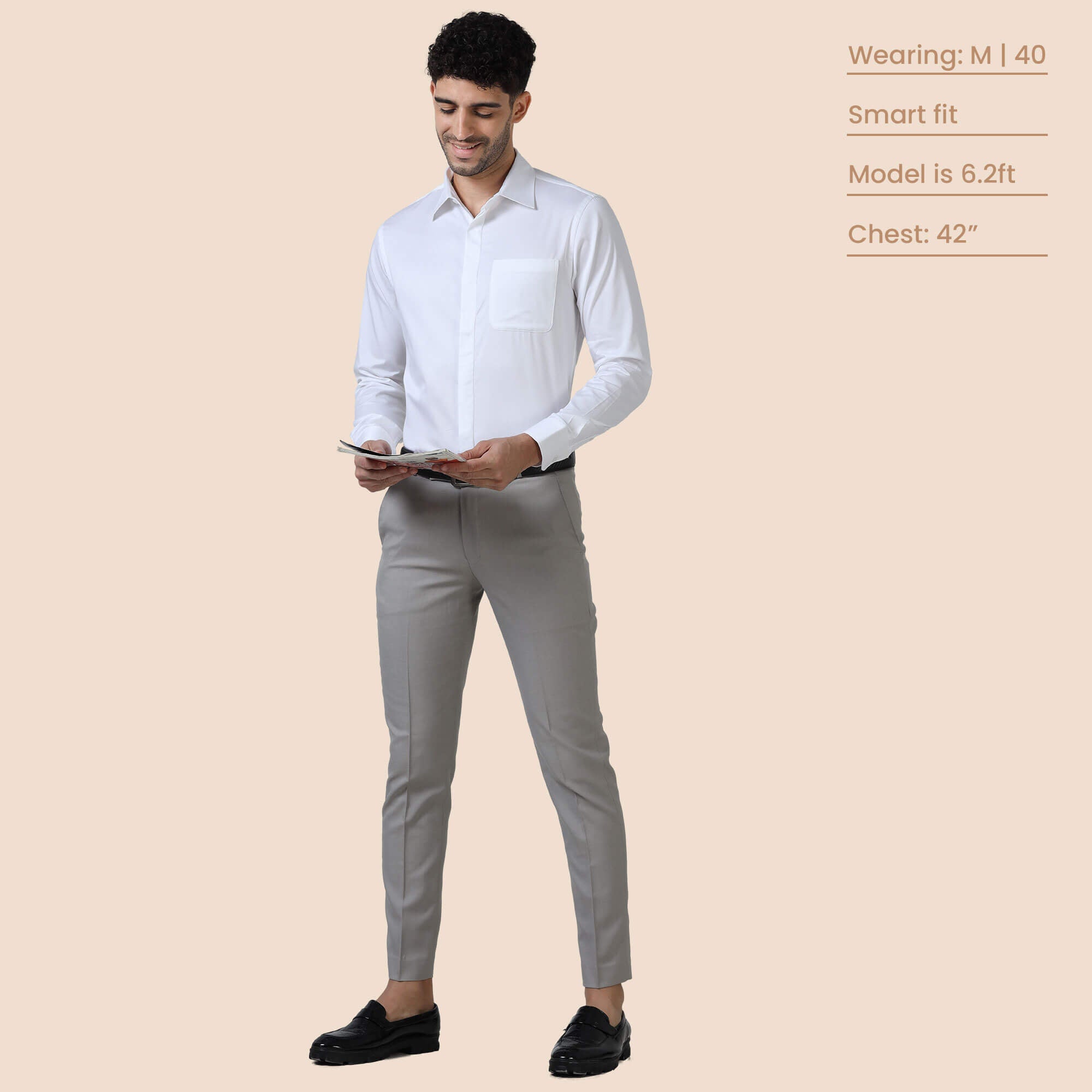 Bennet White Shirt With Concealed Placket Elegant white formalwear by TFC