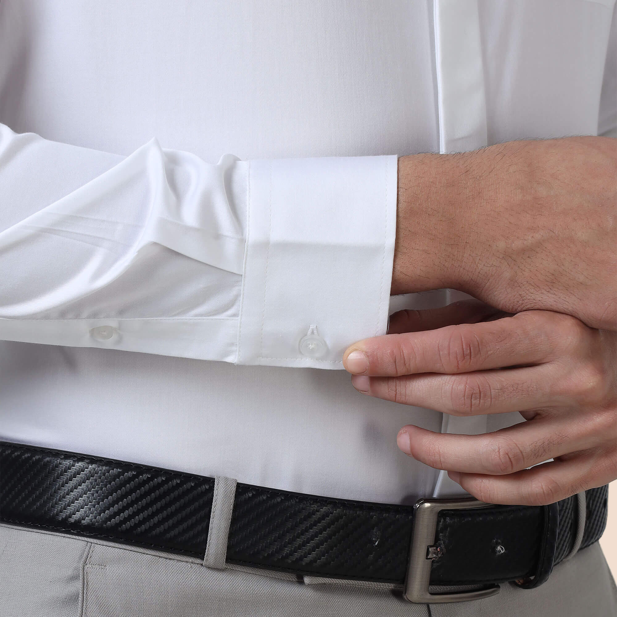 Bennet White Shirt With Concealed Placket White shirt with hidden buttons by TFC