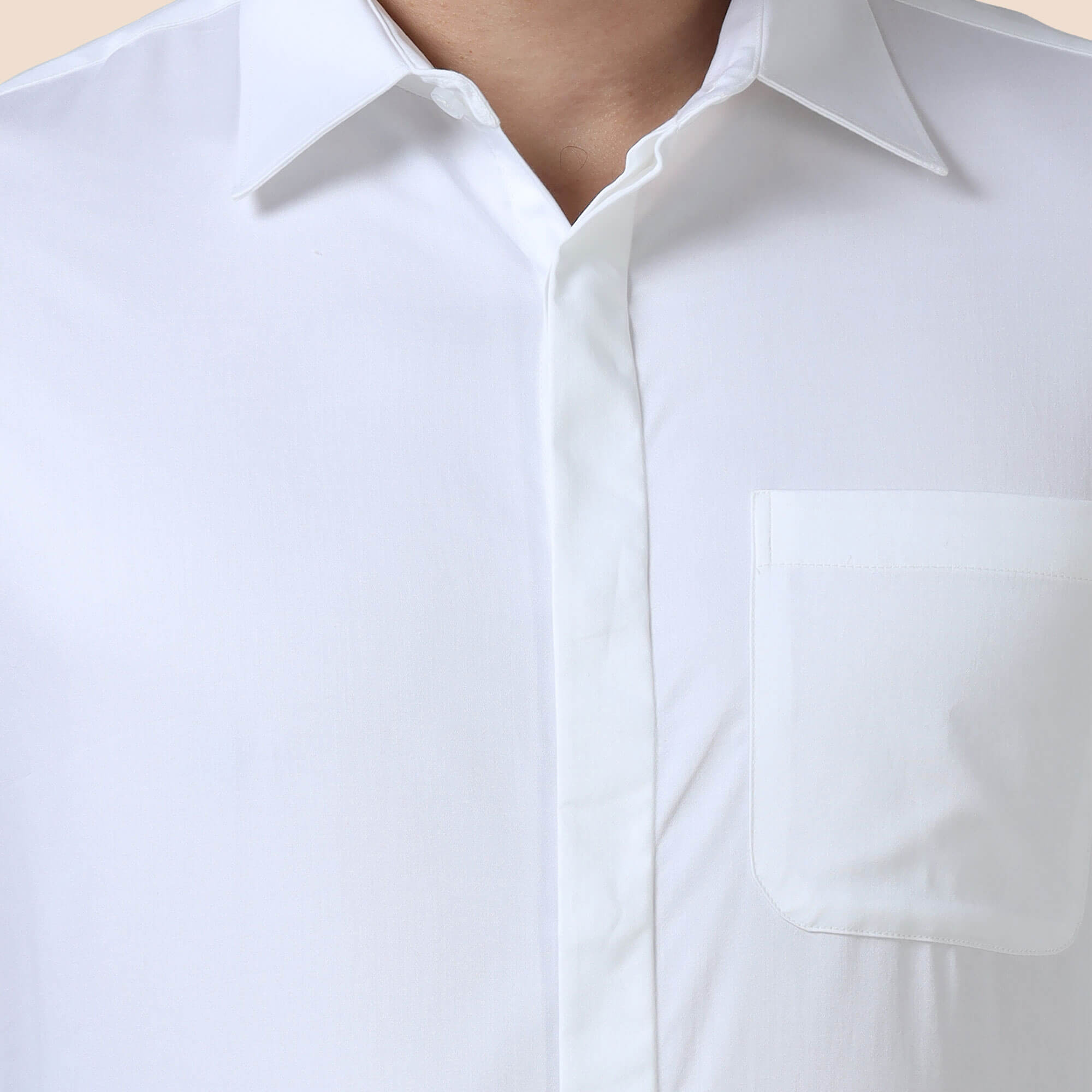 Bennet White Shirt With Concealed Placket Soft cotton office shirt by TFC